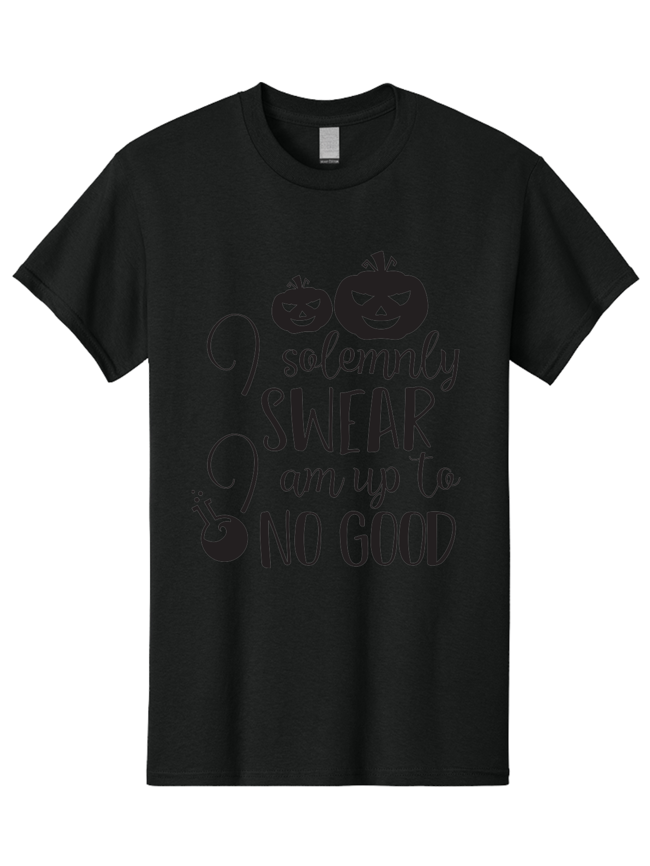 I-Solemnly-Swear Men'S Graphic Tee, 100% Cotton, Comfortable Casual Summer Wear, Machine Washable, Harry Potter Quote, Spooky Pumpkins, Halloween Theme, Bold Typography, Quirky Design, Magical Atmosphere, Halloween Decorations, Funny Quote Aac877
