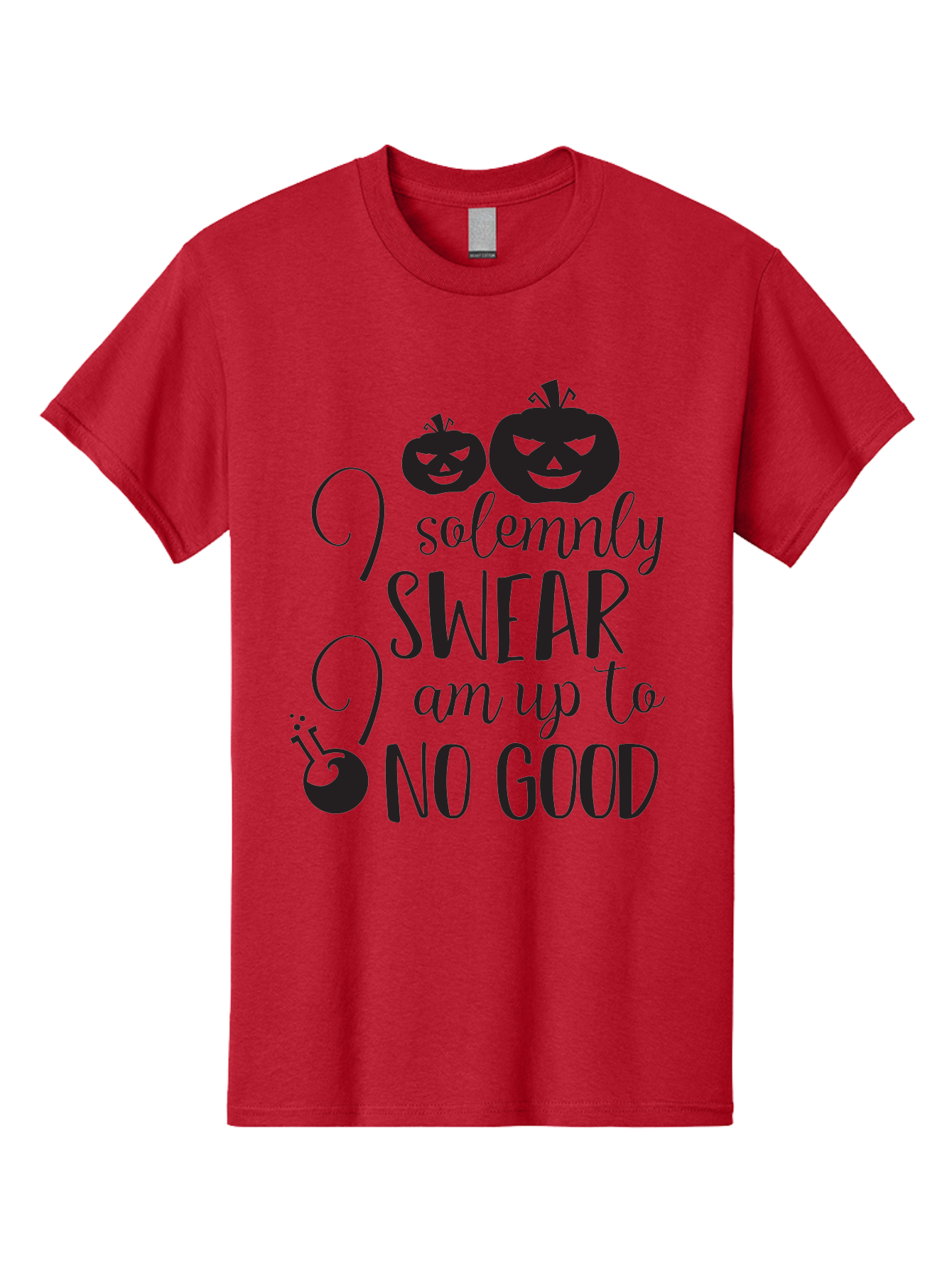 I-Solemnly-Swear Men'S Graphic Tee, 100% Cotton, Comfortable Casual Summer Wear, Machine Washable, Harry Potter Quote, Spooky Pumpkins, Halloween Theme, Bold Typography, Quirky Design, Magical Atmosphere, Halloween Decorations, Funny Quote Aac877