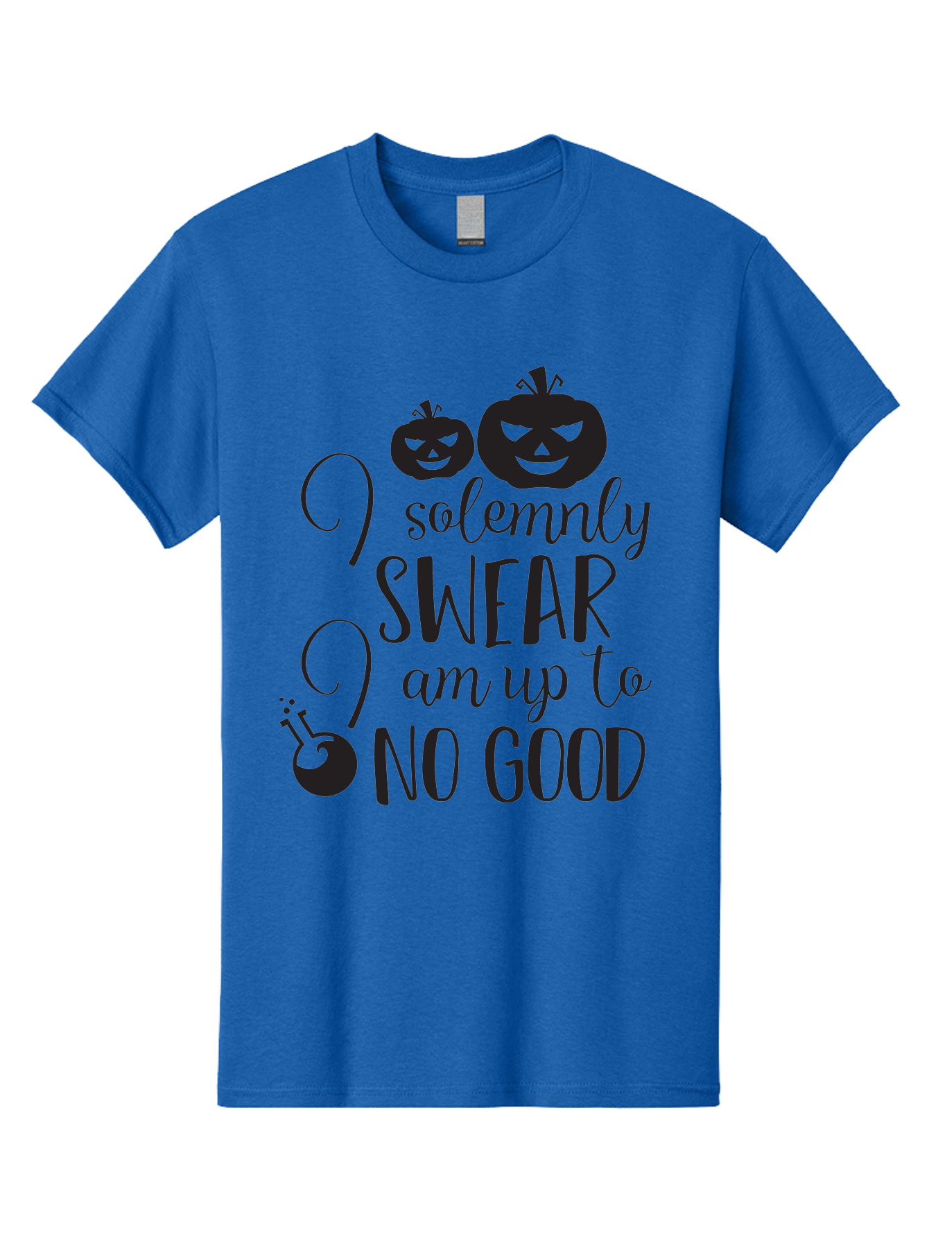 I-Solemnly-Swear Men'S Graphic Tee, 100% Cotton, Comfortable Casual Summer Wear, Machine Washable, Harry Potter Quote, Spooky Pumpkins, Halloween Theme, Bold Typography, Quirky Design, Magical Atmosphere, Halloween Decorations, Funny Quote Aac877