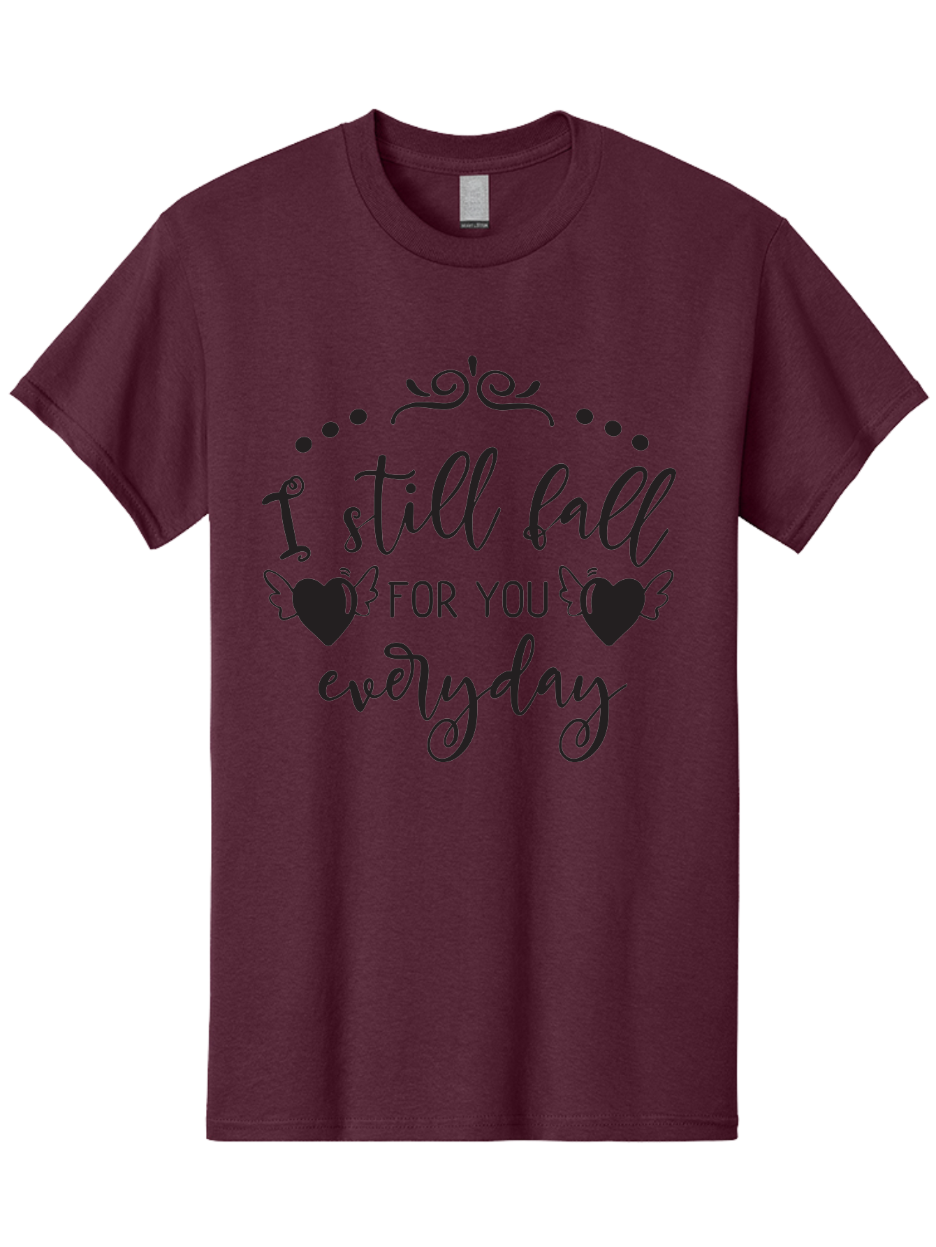 I-Still-Fall-For-You-Everyday Men'S Graphic Tee, 100% Cotton, Comfortable Casual Summer Wear, Machine Washable, Love Quote, Romantic Phrase, Heartwarming Words, Lovely Saying, I Still Fall For You Everyday, Sweet Sentiment, Lovely Hearts, Aac878