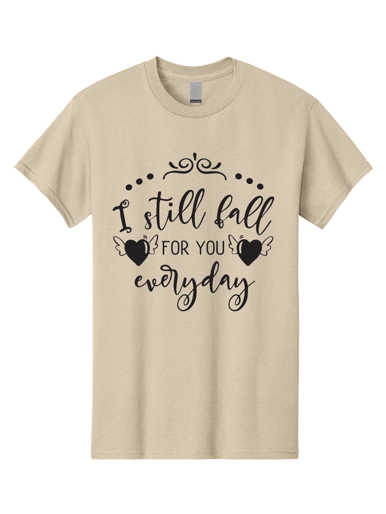 I-Still-Fall-For-You-Everyday Men'S Graphic Tee, 100% Cotton, Comfortable Casual Summer Wear, Machine Washable, Love Quote, Romantic Phrase, Heartwarming Words, Lovely Saying, I Still Fall For You Everyday, Sweet Sentiment, Lovely Hearts, Aac878