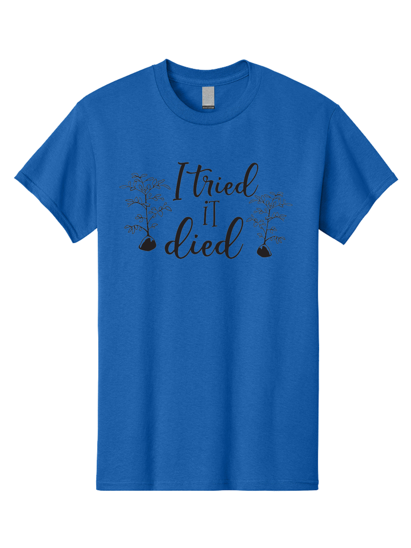 I-Tried-It-Died Men'S Graphic Tee, 100% Cotton, Comfortable Casual Summer Wear, Machine Washable, Funny Plant Quote, Gardening Humor, Plant Parenting Fails, Witty Garden Sayings, Plant Care Memes, Gardening Jokes Aac879
