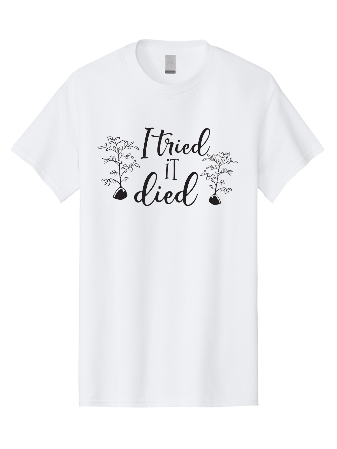 I-Tried-It-Died Men'S Graphic Tee, 100% Cotton, Comfortable Casual Summer Wear, Machine Washable, Funny Plant Quote, Gardening Humor, Plant Parenting Fails, Witty Garden Sayings, Plant Care Memes, Gardening Jokes Aac879