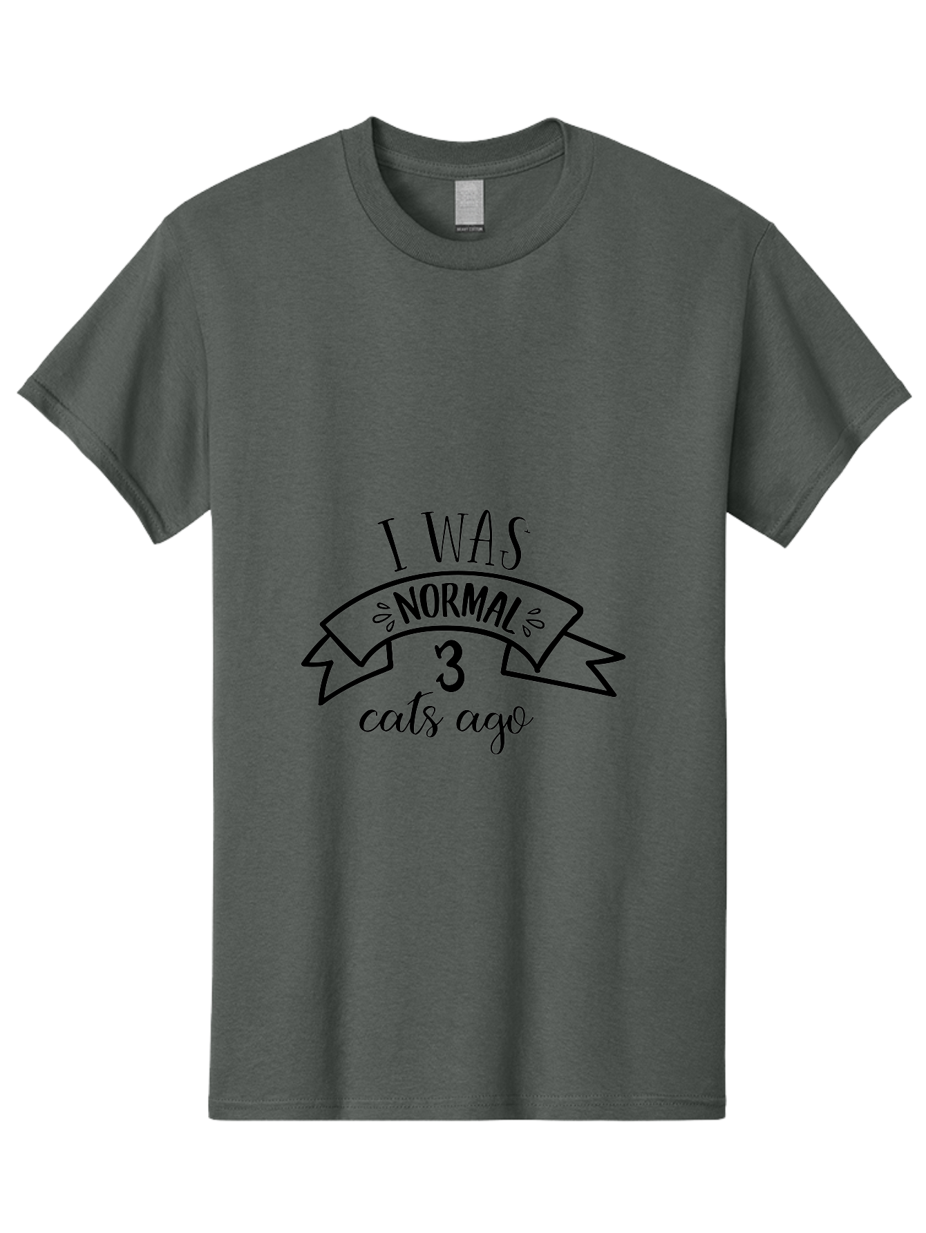 I-Was-Normal-3-Cats-Ago Men'S Graphic Tee, 100% Cotton, Comfortable Casual Summer Wear, Machine Washable, Funny Cat Quote, Cat Lover Humor, Cat Mom Joke, Cat Dad Pun, Whimsical Design, Playful Typography, Quirky Saying Aac884