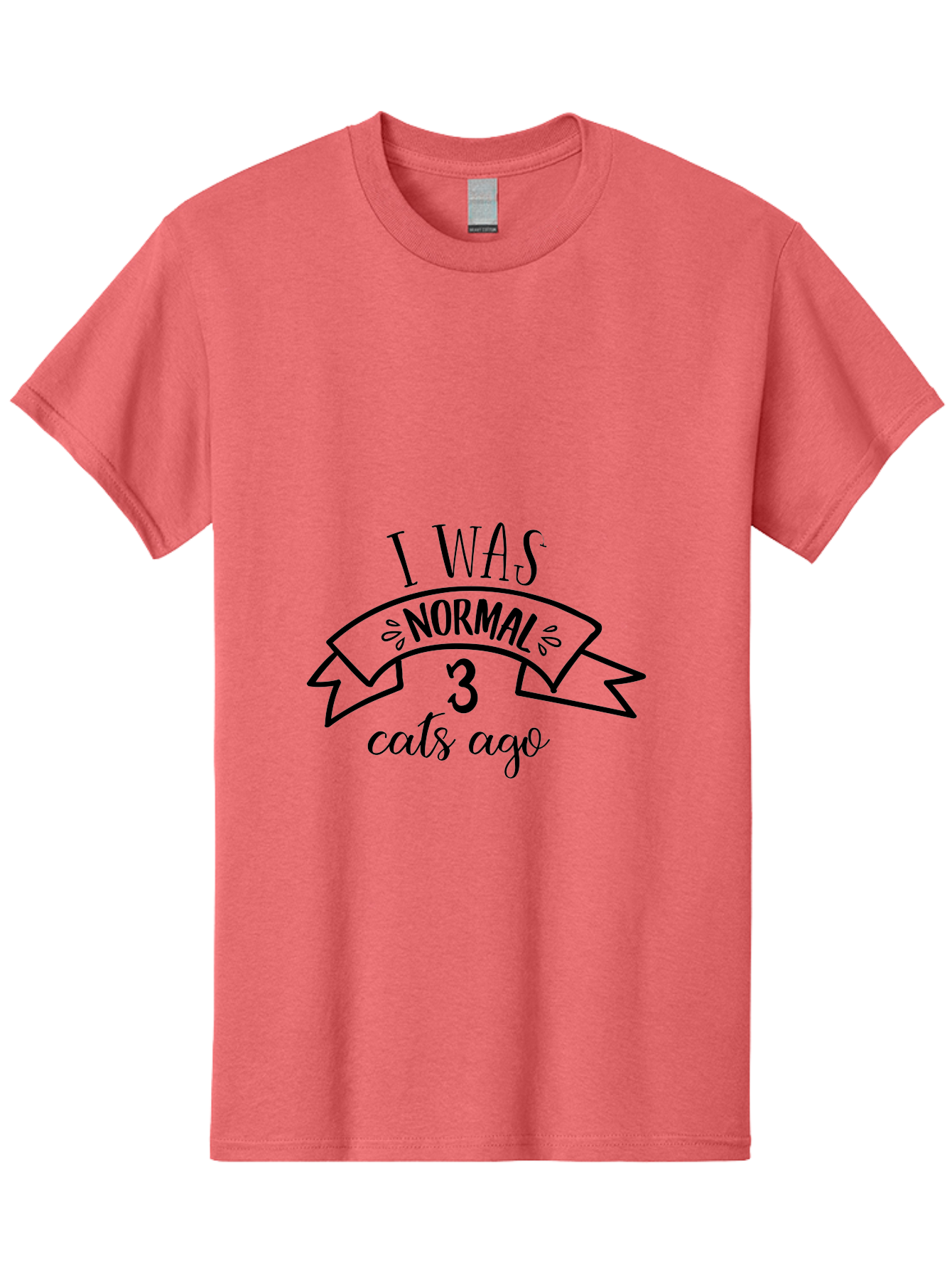 I-Was-Normal-3-Cats-Ago Men'S Graphic Tee, 100% Cotton, Comfortable Casual Summer Wear, Machine Washable, Funny Cat Quote, Cat Lover Humor, Cat Mom Joke, Cat Dad Pun, Whimsical Design, Playful Typography, Quirky Saying Aac884