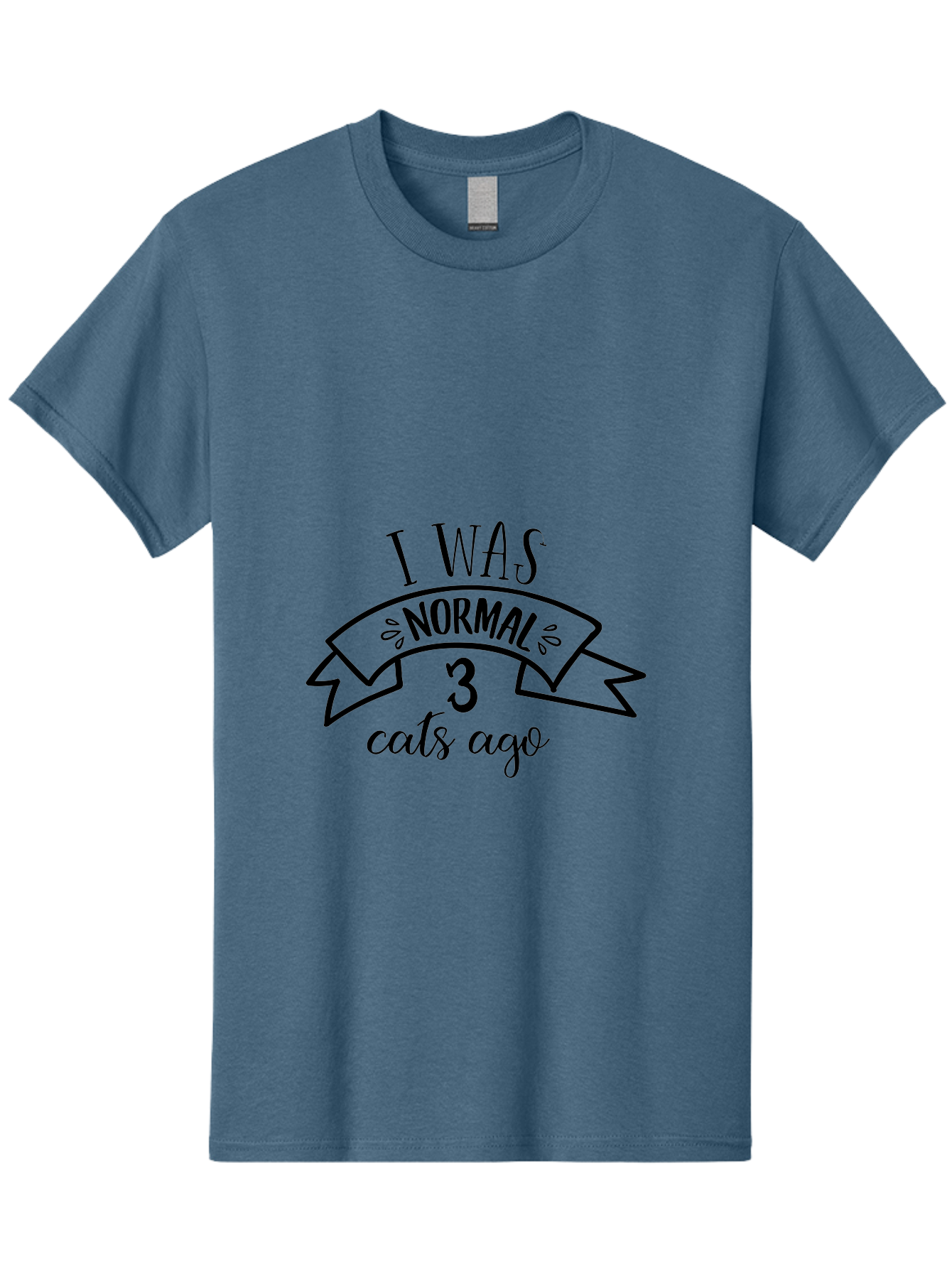 I-Was-Normal-3-Cats-Ago Men'S Graphic Tee, 100% Cotton, Comfortable Casual Summer Wear, Machine Washable, Funny Cat Quote, Cat Lover Humor, Cat Mom Joke, Cat Dad Pun, Whimsical Design, Playful Typography, Quirky Saying Aac884