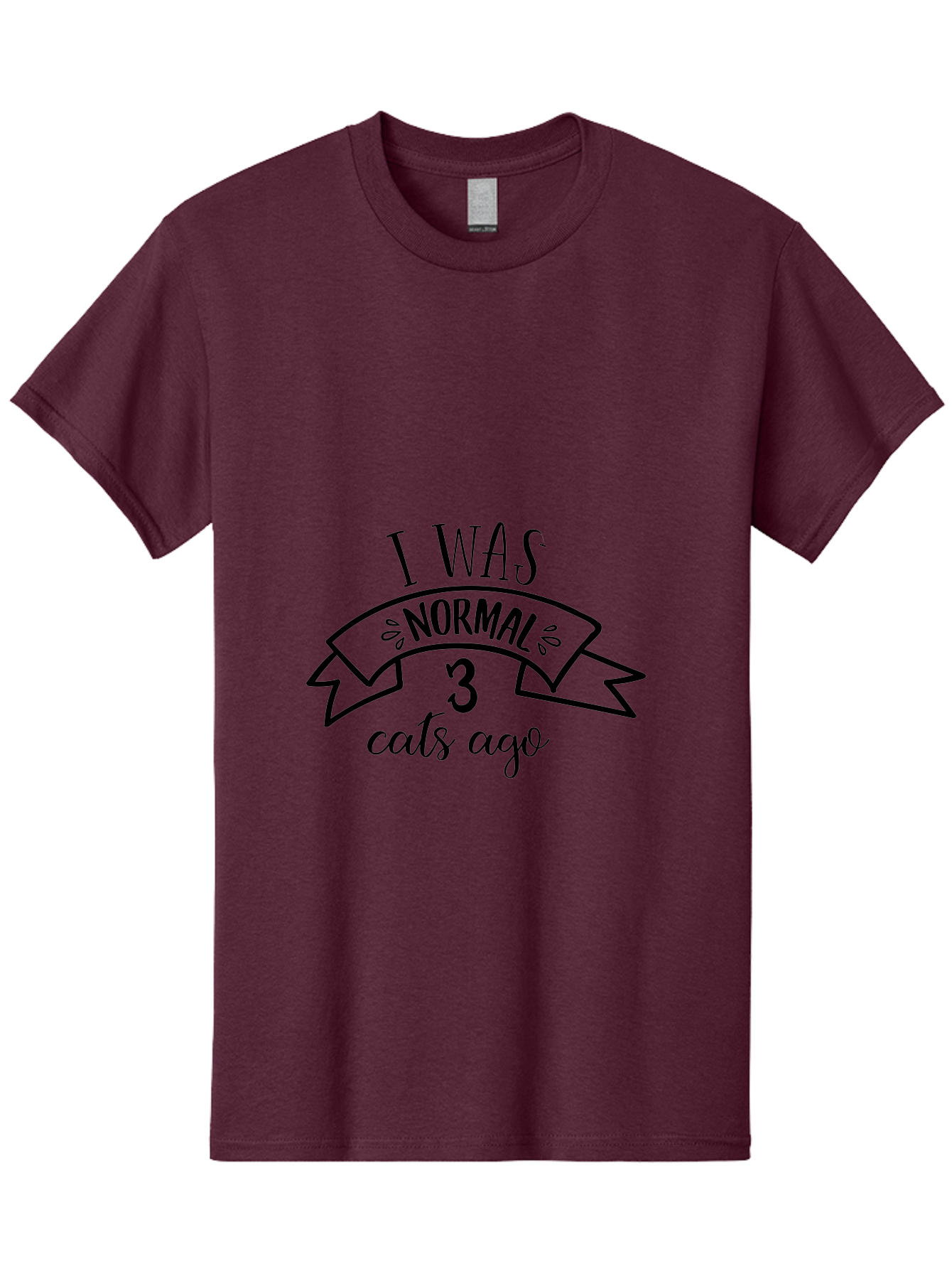 I-Was-Normal-3-Cats-Ago Men'S Graphic Tee, 100% Cotton, Comfortable Casual Summer Wear, Machine Washable, Funny Cat Quote, Cat Lover Humor, Cat Mom Joke, Cat Dad Pun, Whimsical Design, Playful Typography, Quirky Saying Aac884