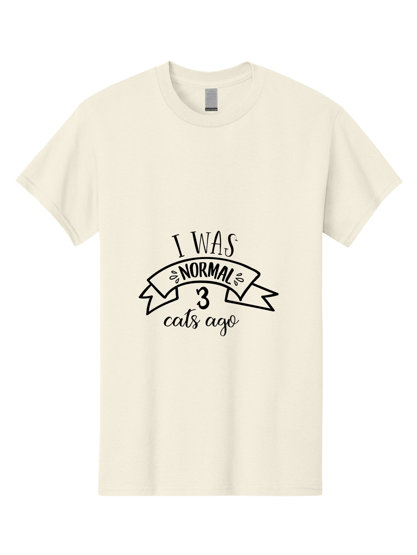I-Was-Normal-3-Cats-Ago Men'S Graphic Tee, 100% Cotton, Comfortable Casual Summer Wear, Machine Washable, Funny Cat Quote, Cat Lover Humor, Cat Mom Joke, Cat Dad Pun, Whimsical Design, Playful Typography, Quirky Saying Aac884