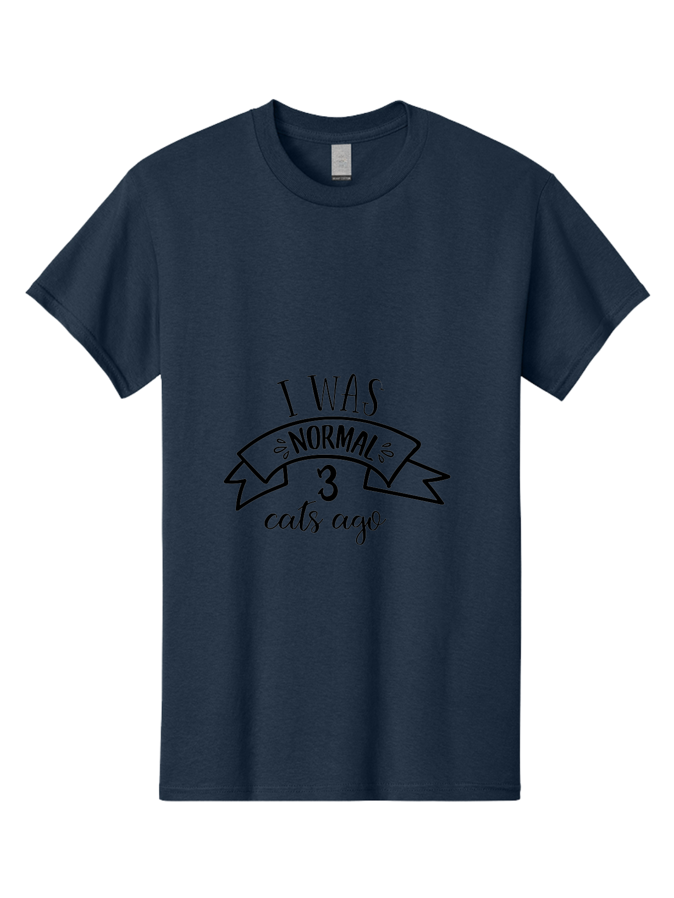 I-Was-Normal-3-Cats-Ago Men'S Graphic Tee, 100% Cotton, Comfortable Casual Summer Wear, Machine Washable, Funny Cat Quote, Cat Lover Humor, Cat Mom Joke, Cat Dad Pun, Whimsical Design, Playful Typography, Quirky Saying Aac884