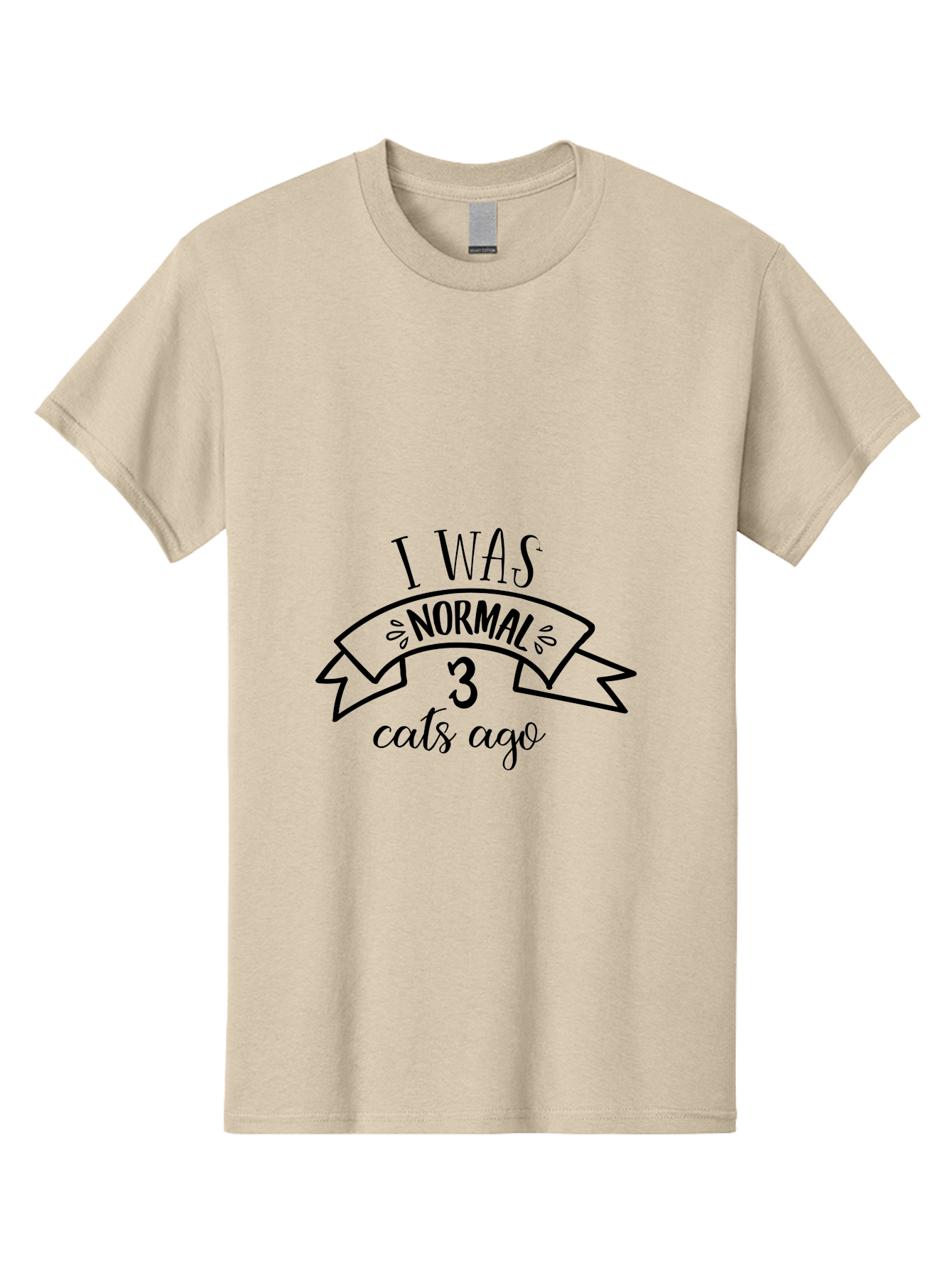 I-Was-Normal-3-Cats-Ago Men'S Graphic Tee, 100% Cotton, Comfortable Casual Summer Wear, Machine Washable, Funny Cat Quote, Cat Lover Humor, Cat Mom Joke, Cat Dad Pun, Whimsical Design, Playful Typography, Quirky Saying Aac884