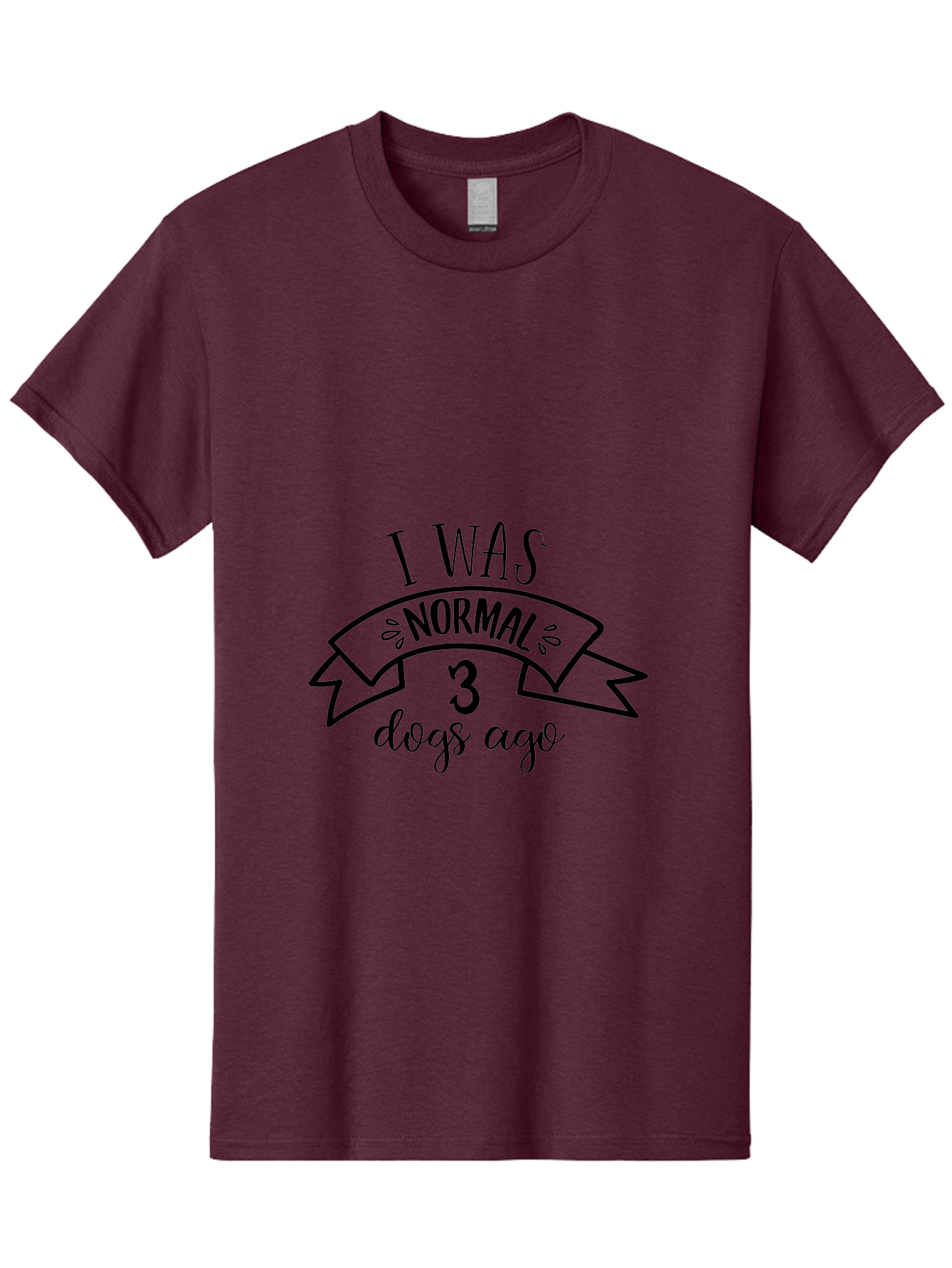 I-Was-Normal-3-Dogs-Ago Men'S Graphic Tee, 100% Cotton, Comfortable Casual Summer Wear, Machine Washable, Funny Dog Quote, Dog Lover Gift, Humorous Pet Phrase, Quirky Dog Saying, Normal Life Changed By Dogs, Dog Owner'S Humor Aac885