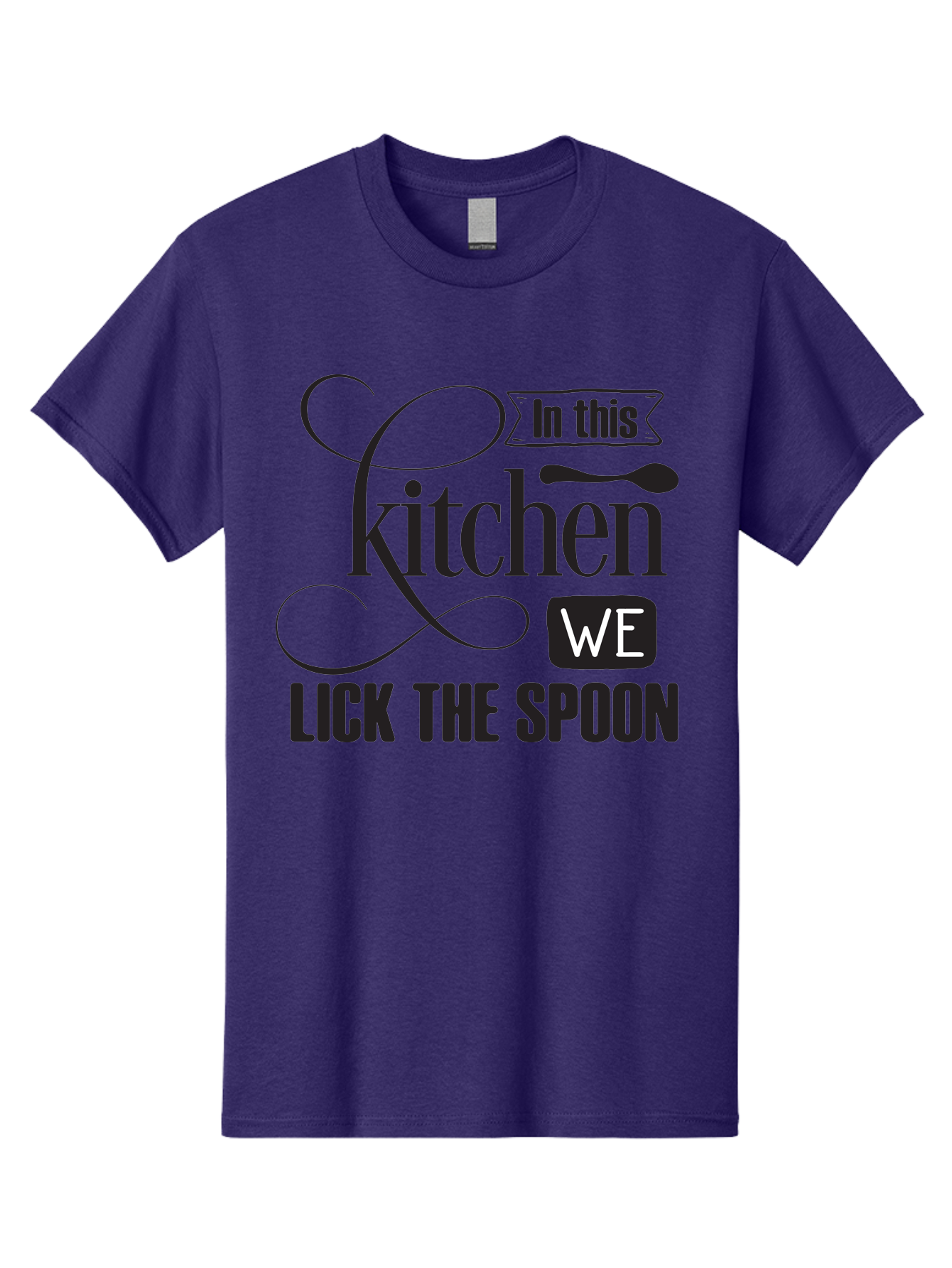 In-This-Kitchen-We-Lick-The-Spoon Men'S Graphic Tee, 100% Cotton, Comfortable Casual Summer Wear, Machine Washable, Kitchen Decor, Cooking Quotes, Culinary Inspiration, Cooking Humor, Kitchen Signs, Foodie Gifts, Lick The Spoon, Aac896