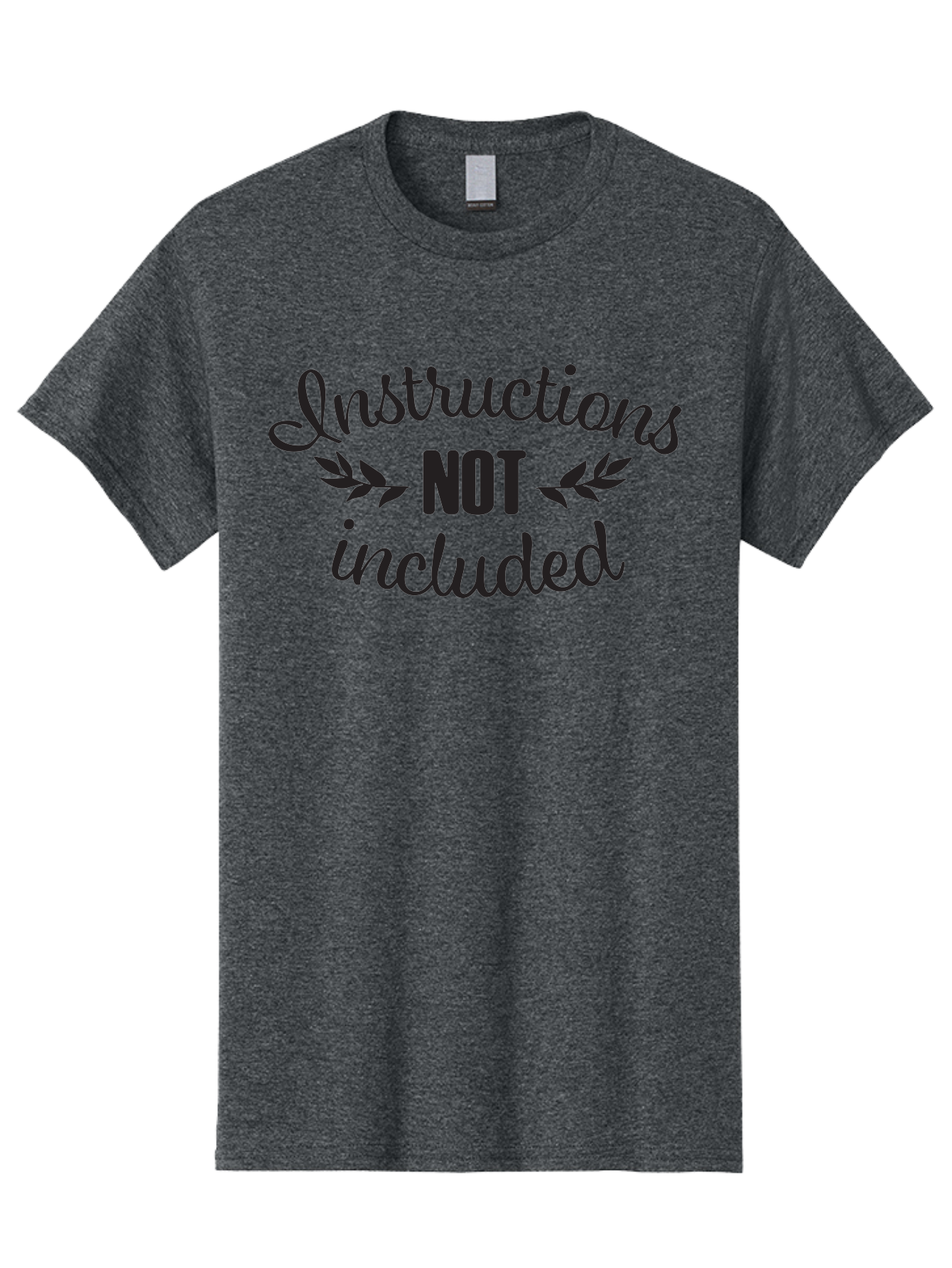 Instructions-Not-Included Men'S Graphic Tee, 100% Cotton, Comfortable Casual Summer Wear, Machine Washable, Funny Quotes, Sarcastic Humor, Witty Sayings, Playful Graphics, Bold Typography, Leaf Design, Humorous Phrases Aac897