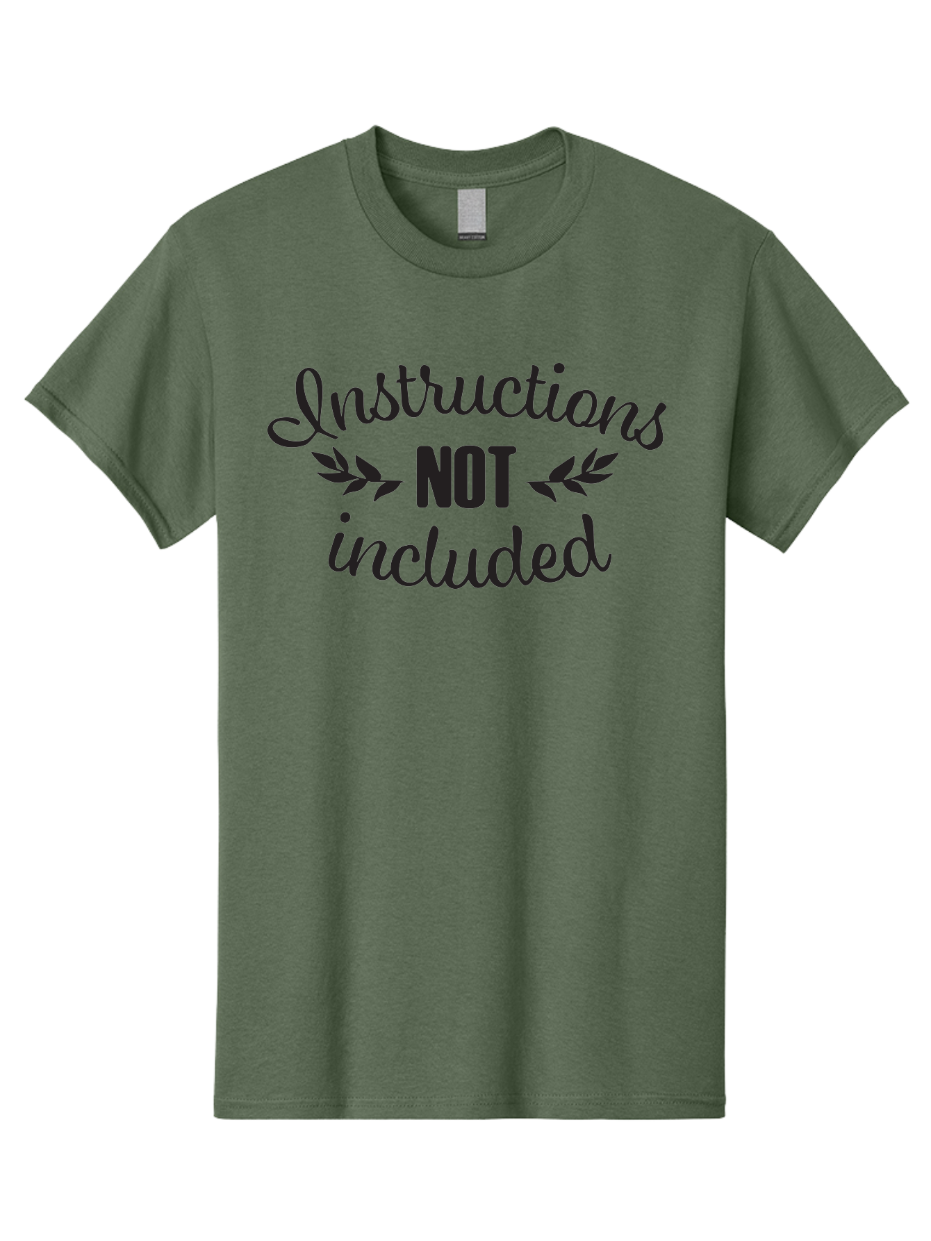 Instructions-Not-Included Men'S Graphic Tee, 100% Cotton, Comfortable Casual Summer Wear, Machine Washable, Funny Quotes, Sarcastic Humor, Witty Sayings, Playful Graphics, Bold Typography, Leaf Design, Humorous Phrases Aac897