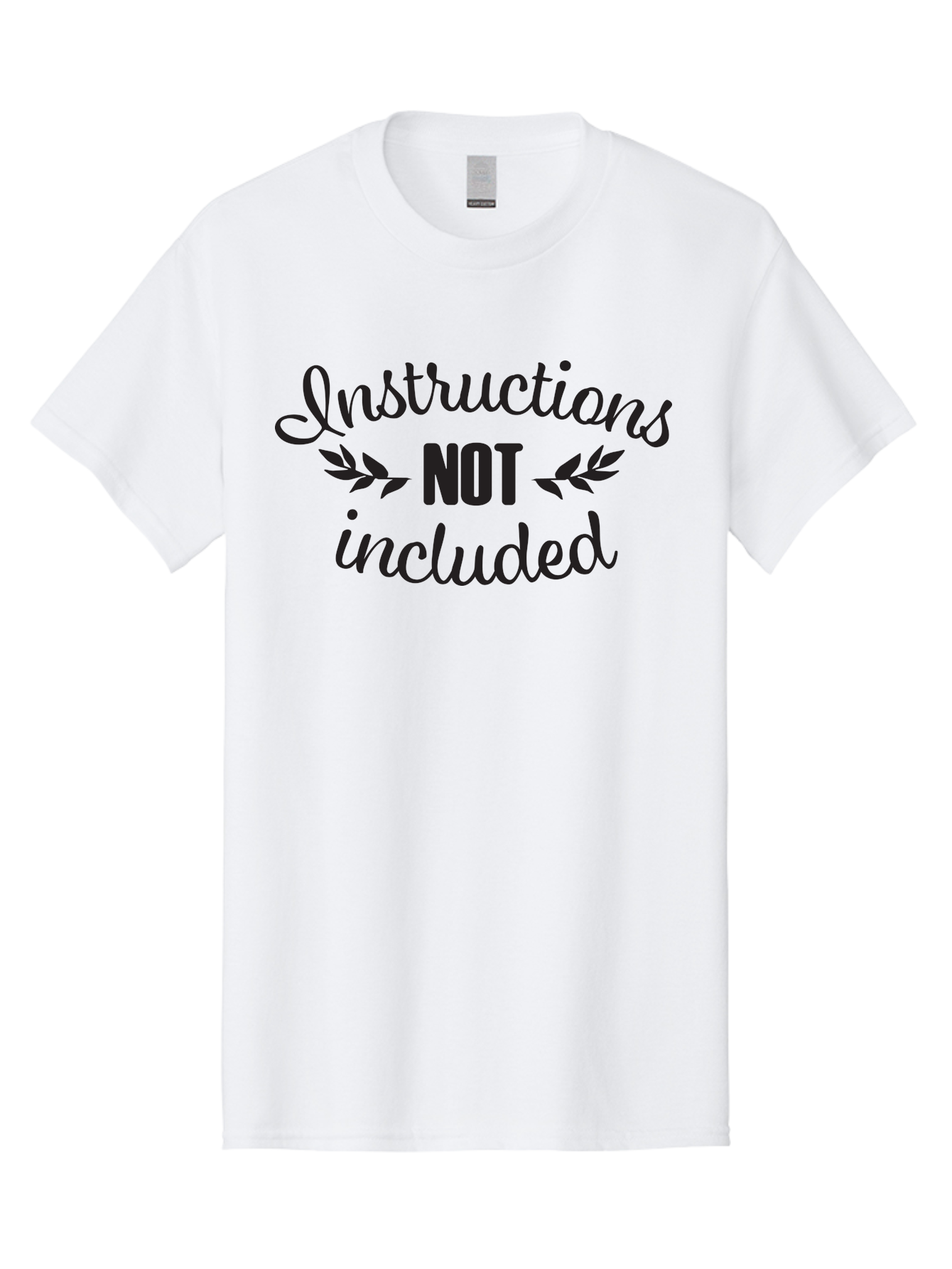 Instructions-Not-Included Men'S Graphic Tee, 100% Cotton, Comfortable Casual Summer Wear, Machine Washable, Funny Quotes, Sarcastic Humor, Witty Sayings, Playful Graphics, Bold Typography, Leaf Design, Humorous Phrases Aac897