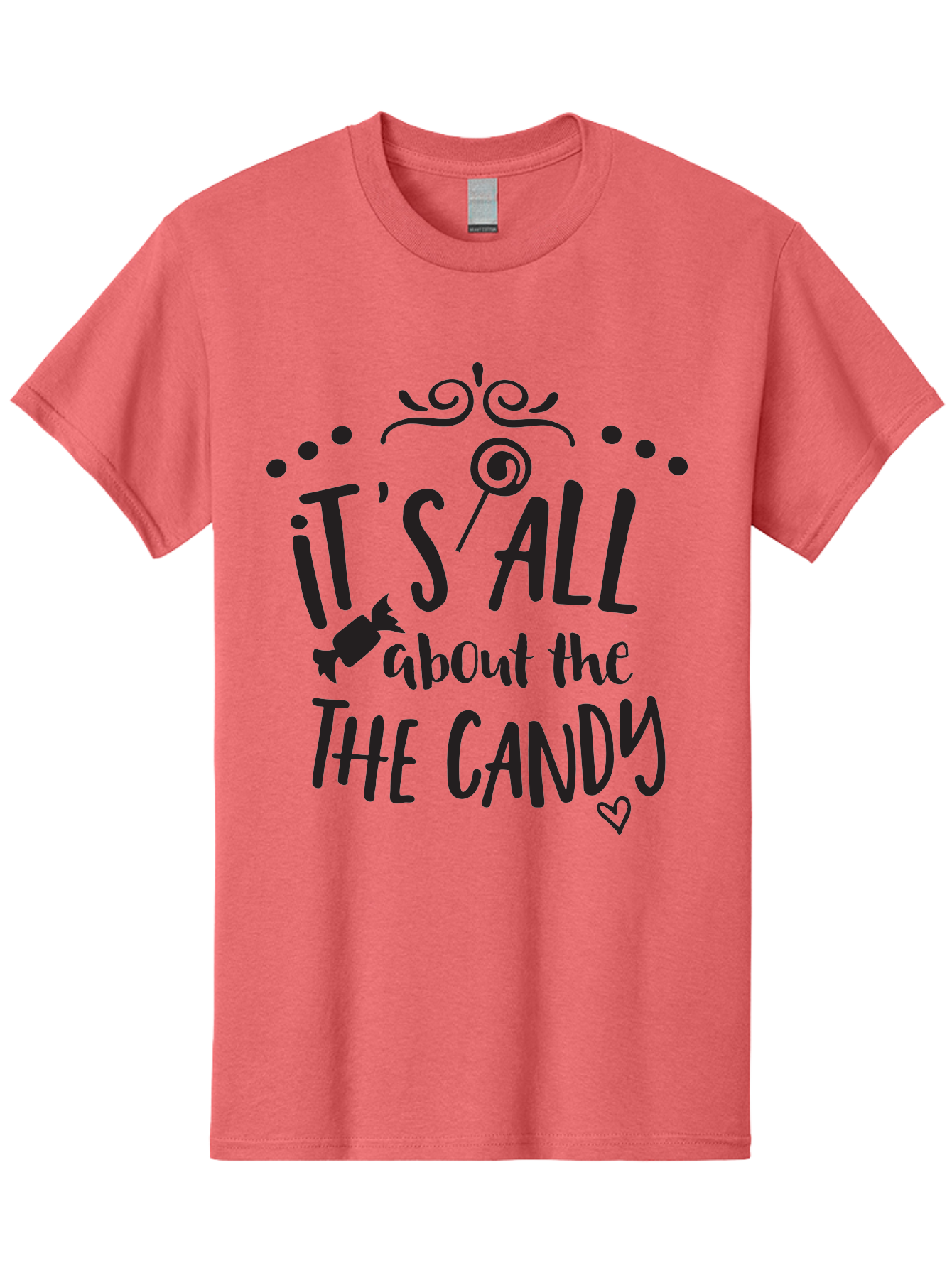 It-S-All-About-The-Candy Men'S Graphic Tee, 100% Cotton, Comfortable Casual Summer Wear, Machine Washable, Candy Quote, Sweet Treats, Lollipop Graphic, Candy Theme, Dessert Lover, Sweet Tooth, Candy Design, Whimsical Font, Decorative Swirls, Aac899
