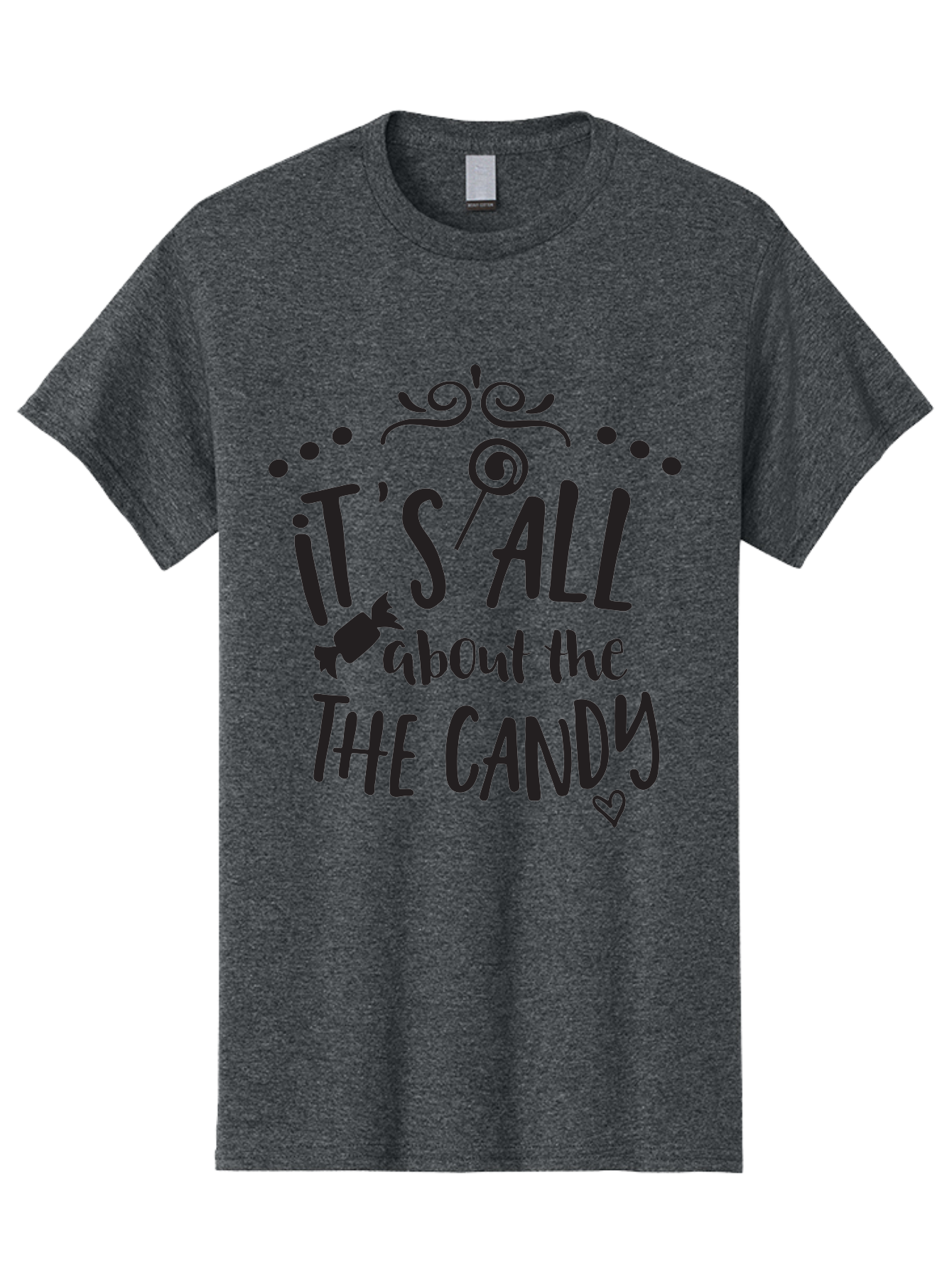 It-S-All-About-The-Candy Men'S Graphic Tee, 100% Cotton, Comfortable Casual Summer Wear, Machine Washable, Candy Quote, Sweet Treats, Lollipop Graphic, Candy Theme, Dessert Lover, Sweet Tooth, Candy Design, Whimsical Font, Decorative Swirls, Aac899