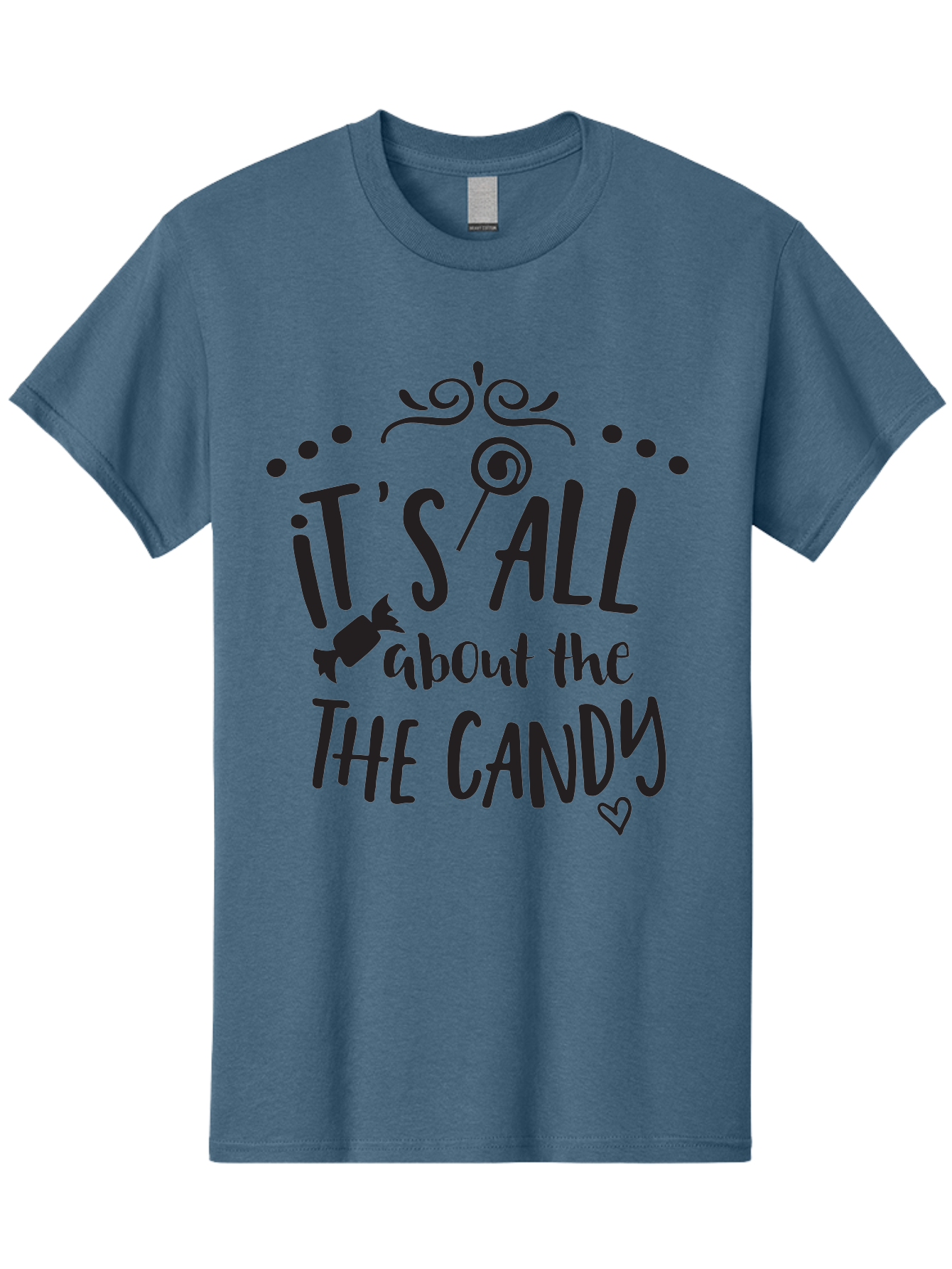 It-S-All-About-The-Candy Men'S Graphic Tee, 100% Cotton, Comfortable Casual Summer Wear, Machine Washable, Candy Quote, Sweet Treats, Lollipop Graphic, Candy Theme, Dessert Lover, Sweet Tooth, Candy Design, Whimsical Font, Decorative Swirls, Aac899