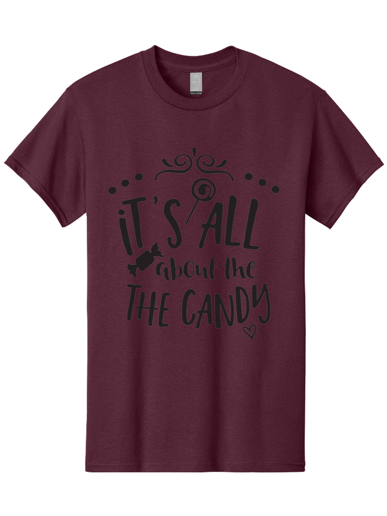 It-S-All-About-The-Candy Men'S Graphic Tee, 100% Cotton, Comfortable Casual Summer Wear, Machine Washable, Candy Quote, Sweet Treats, Lollipop Graphic, Candy Theme, Dessert Lover, Sweet Tooth, Candy Design, Whimsical Font, Decorative Swirls, Aac899