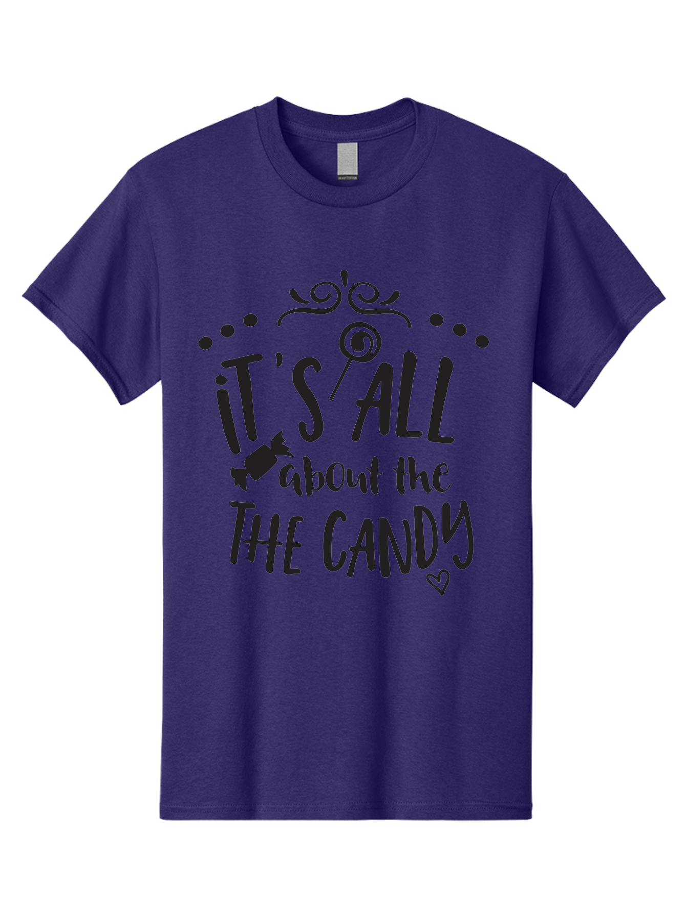 It-S-All-About-The-Candy Men'S Graphic Tee, 100% Cotton, Comfortable Casual Summer Wear, Machine Washable, Candy Quote, Sweet Treats, Lollipop Graphic, Candy Theme, Dessert Lover, Sweet Tooth, Candy Design, Whimsical Font, Decorative Swirls, Aac899