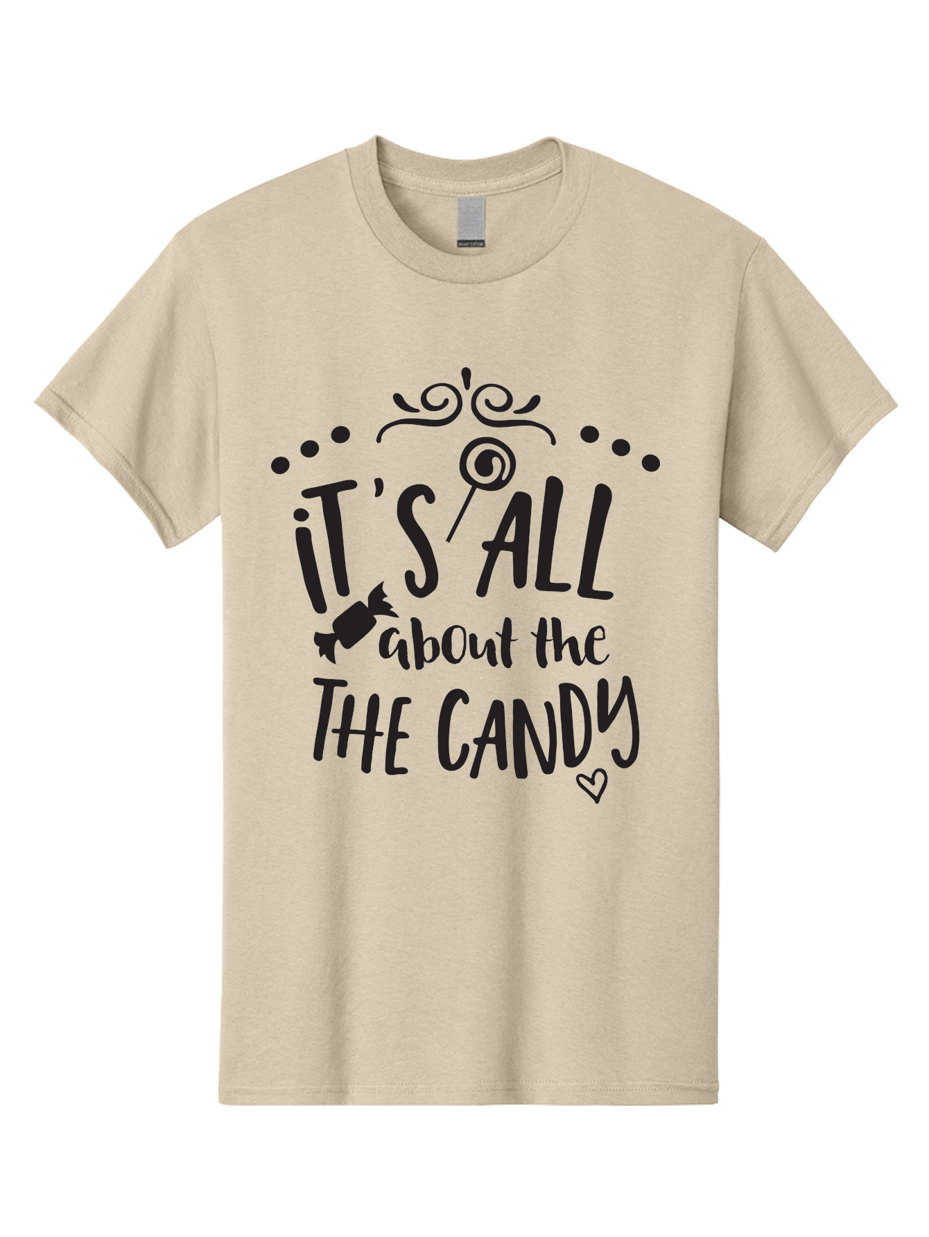 It-S-All-About-The-Candy Men'S Graphic Tee, 100% Cotton, Comfortable Casual Summer Wear, Machine Washable, Candy Quote, Sweet Treats, Lollipop Graphic, Candy Theme, Dessert Lover, Sweet Tooth, Candy Design, Whimsical Font, Decorative Swirls, Aac899