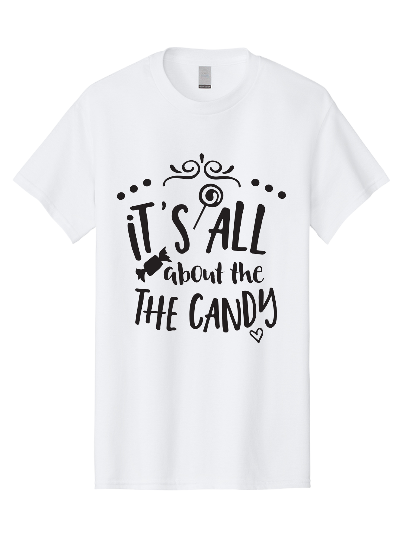 It-S-All-About-The-Candy Men'S Graphic Tee, 100% Cotton, Comfortable Casual Summer Wear, Machine Washable, Candy Quote, Sweet Treats, Lollipop Graphic, Candy Theme, Dessert Lover, Sweet Tooth, Candy Design, Whimsical Font, Decorative Swirls, Aac899