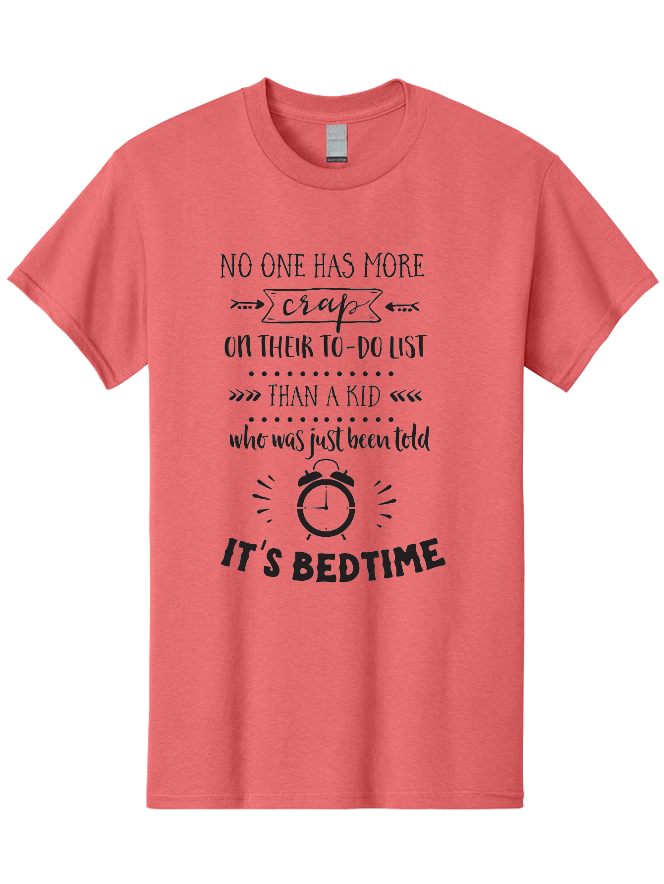 It-S-Bedtime-Quote Men'S Graphic Tee, 100% Cotton, Comfortable Casual Summer Wear, Machine Washable, Funny Quote, Kid'S Bedtime, To-Do List, Alarm Clock, Parenting Humor, Kid'S Routine, Bedtime Struggles, Humorous Quote Aac900