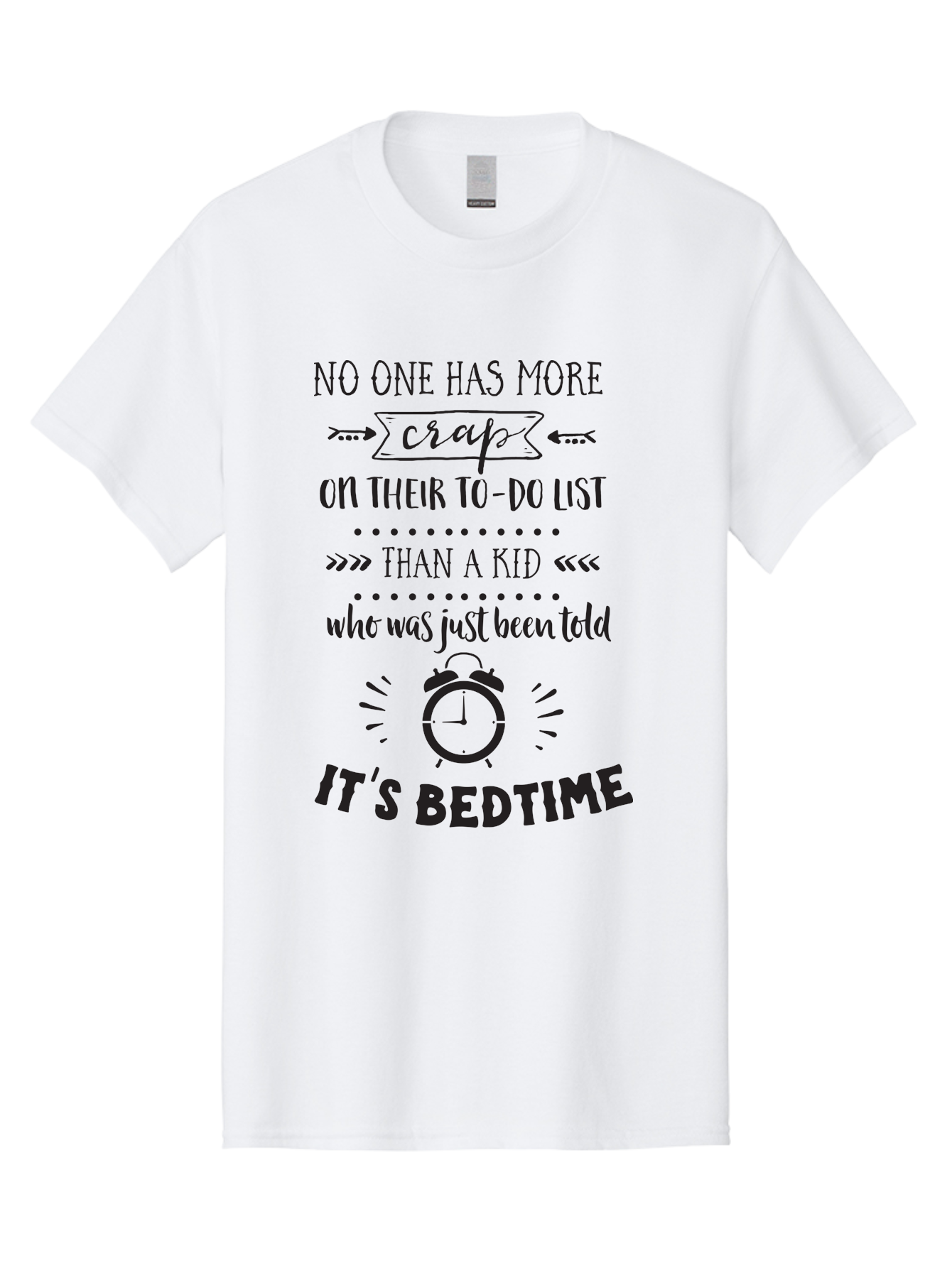 It-S-Bedtime-Quote Men'S Graphic Tee, 100% Cotton, Comfortable Casual Summer Wear, Machine Washable, Funny Quote, Kid'S Bedtime, To-Do List, Alarm Clock, Parenting Humor, Kid'S Routine, Bedtime Struggles, Humorous Quote Aac900