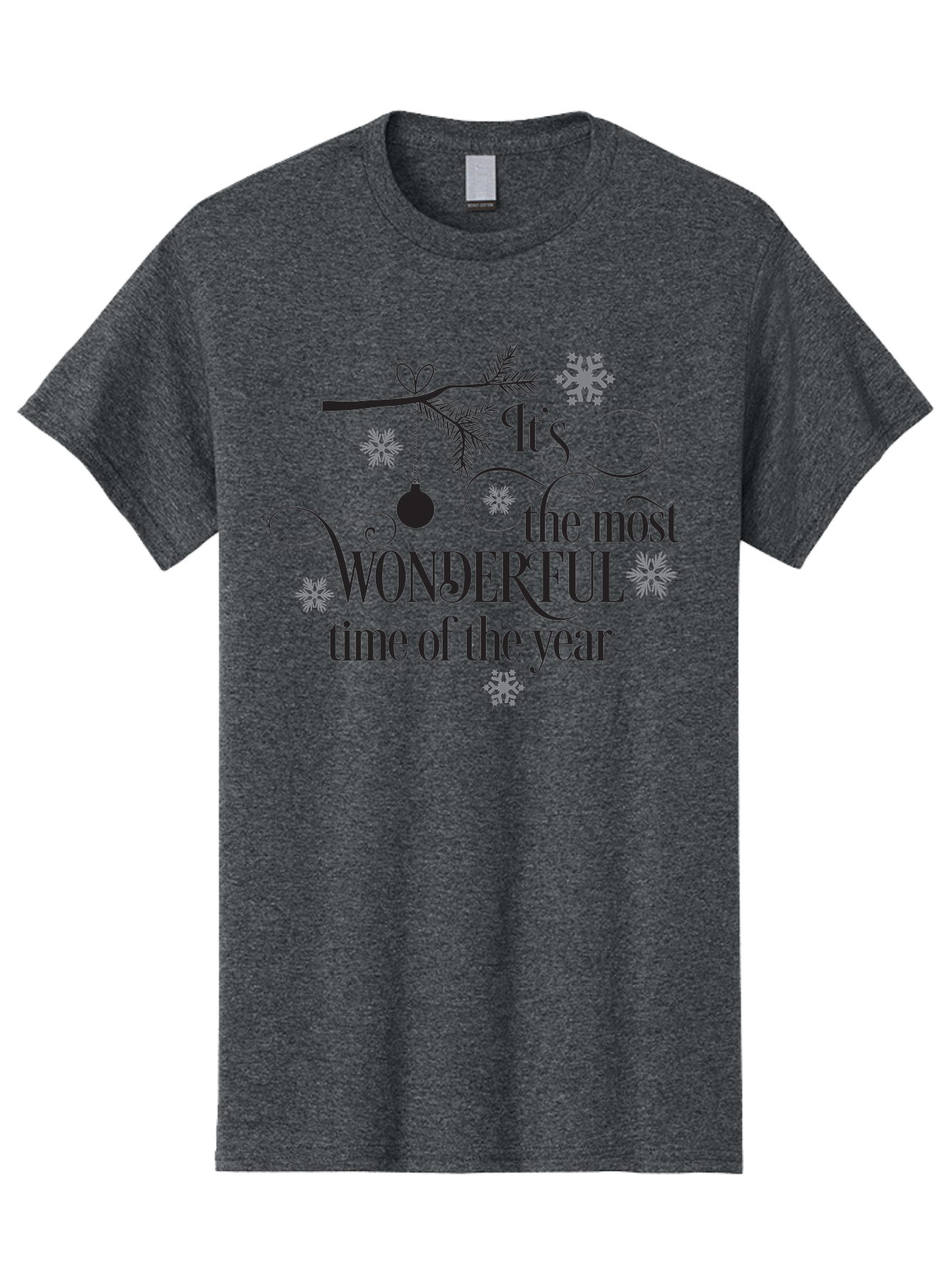 It-S-The-Most-Wonderful-Time-Of-The-Year Men'S Graphic Tee, 100% Cotton, Comfortable Casual Summer Wear, Machine Washable, Christmas Message, Holiday Greeting, Festive Quote, Winter Season, Joyful Atmosphere, Decorative Elements, Aac901