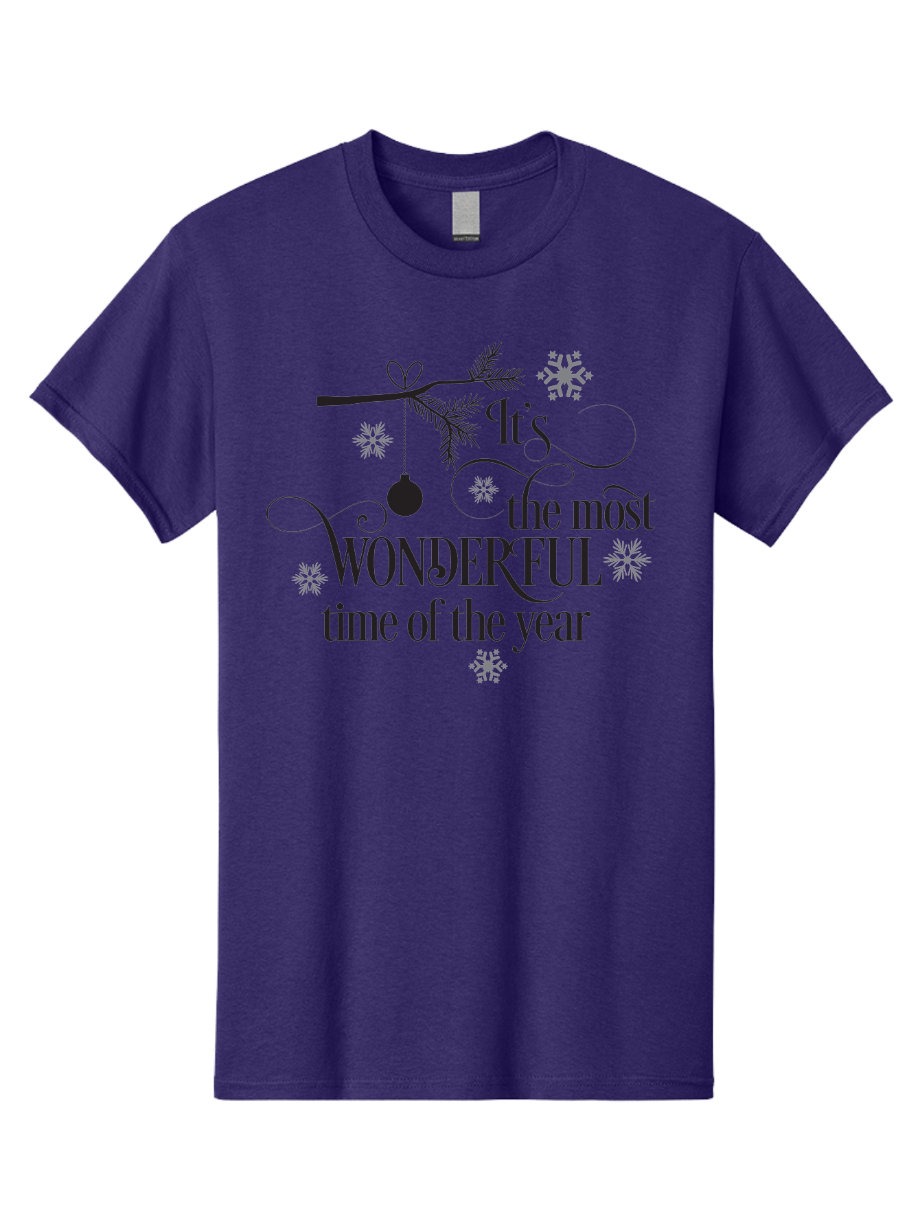 It-S-The-Most-Wonderful-Time-Of-The-Year Men'S Graphic Tee, 100% Cotton, Comfortable Casual Summer Wear, Machine Washable, Christmas Message, Holiday Greeting, Festive Quote, Winter Season, Joyful Atmosphere, Decorative Elements, Aac901