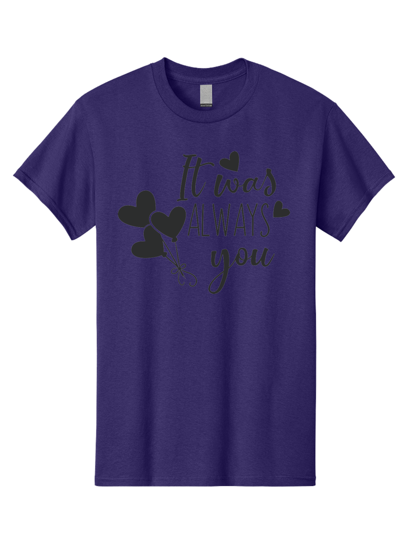 It-Was-Always-You Men'S Graphic Tee, 100% Cotton, Comfortable Casual Summer Wear, Machine Washable, Heartfelt Sentiments, Love Quotes, Romantic Phrases, Valentines Day Gifts, Heart Balloons, Love Messages, Sweet Nothings, Relationship Goals, Aac903