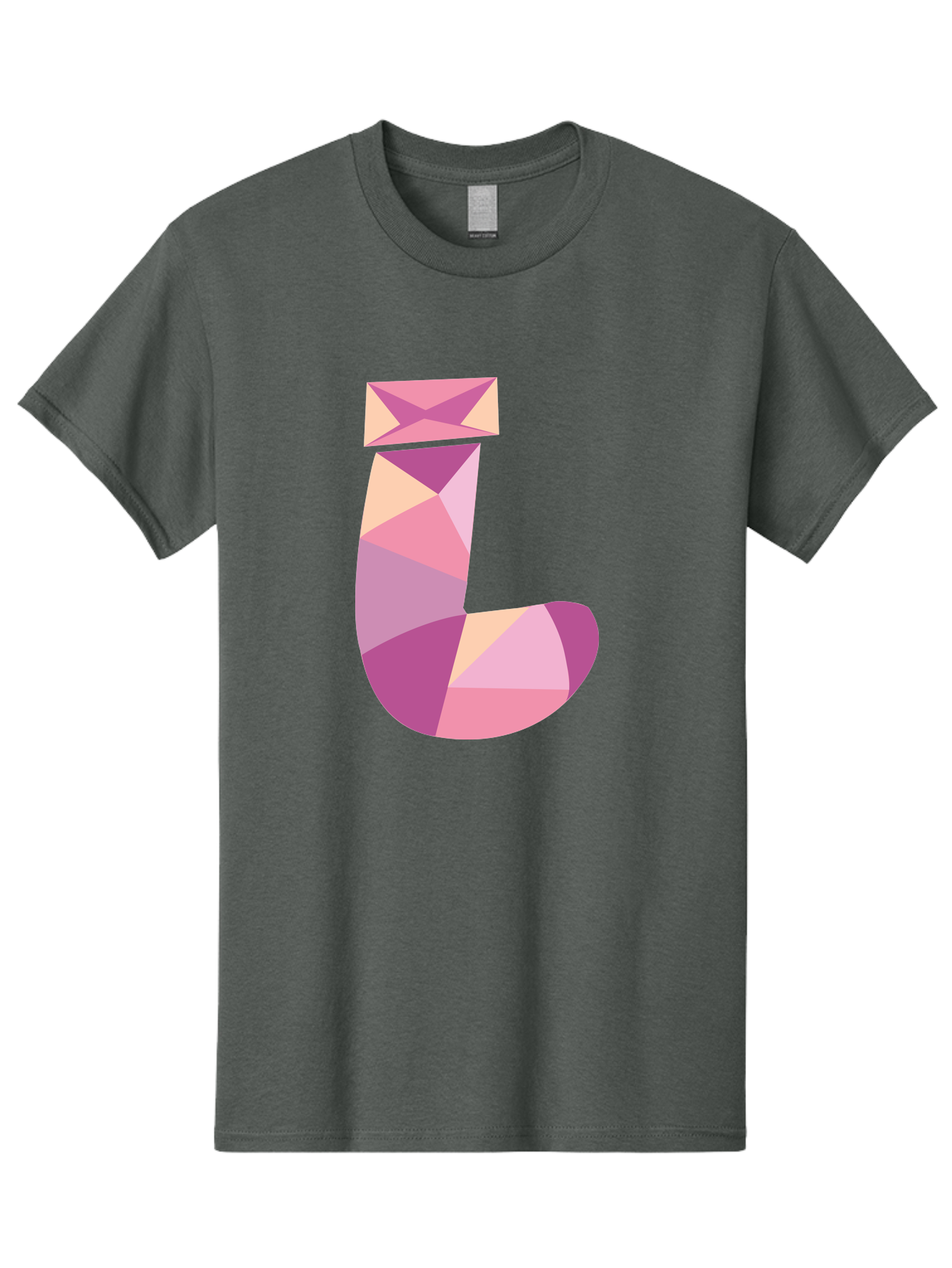 J-1 Men'S Graphic Tee, 100% Cotton, Comfortable Casual Summer Wear, Machine Washable, Geometric Shapes, Abstract Art, Letterform, Typography, Pastel Colors, Pink Hues, Purple Tones, Modern Design, Creative Expression, Artistic Style Aac904