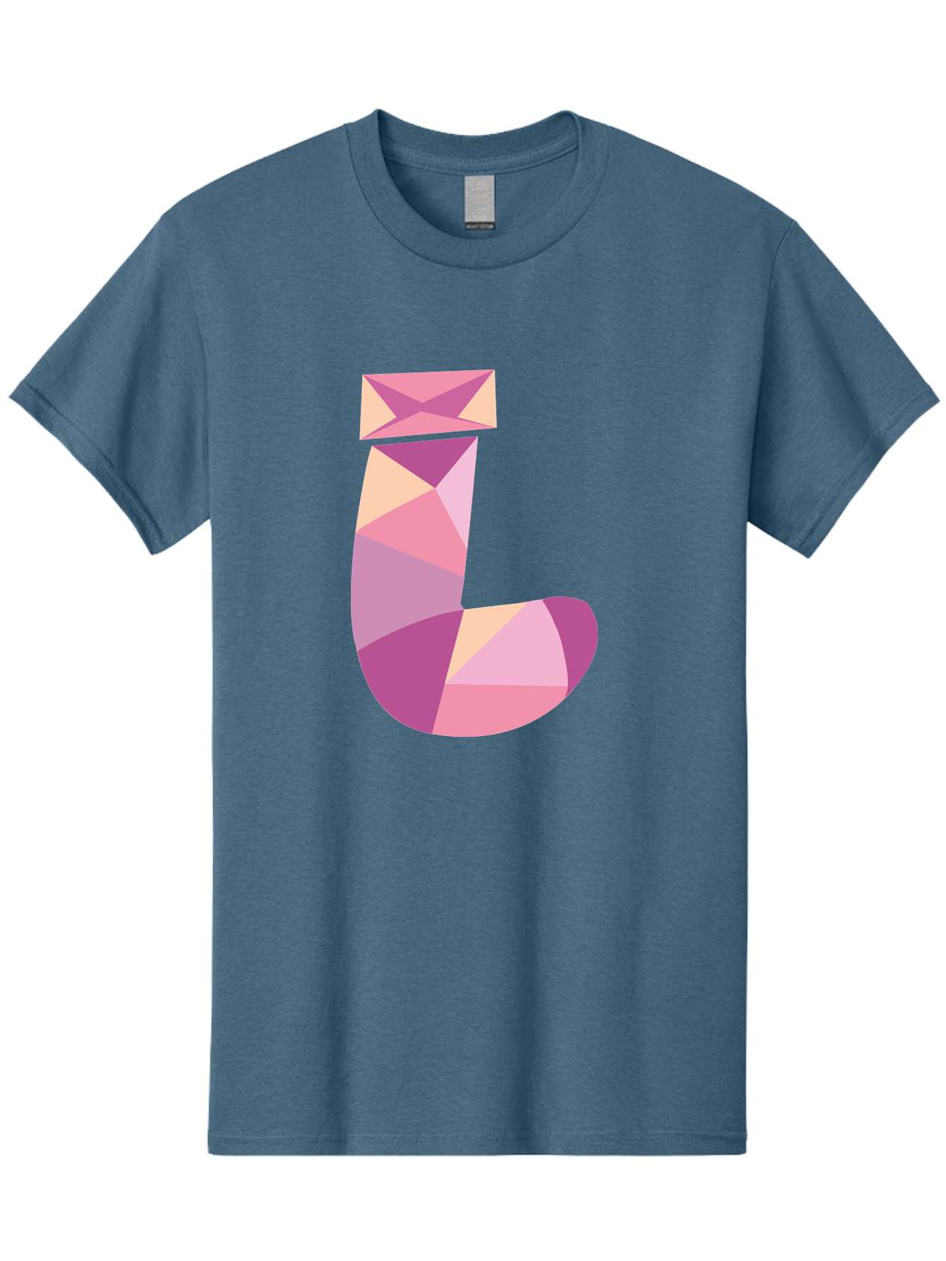 J-1 Men'S Graphic Tee, 100% Cotton, Comfortable Casual Summer Wear, Machine Washable, Geometric Shapes, Abstract Art, Letterform, Typography, Pastel Colors, Pink Hues, Purple Tones, Modern Design, Creative Expression, Artistic Style Aac904