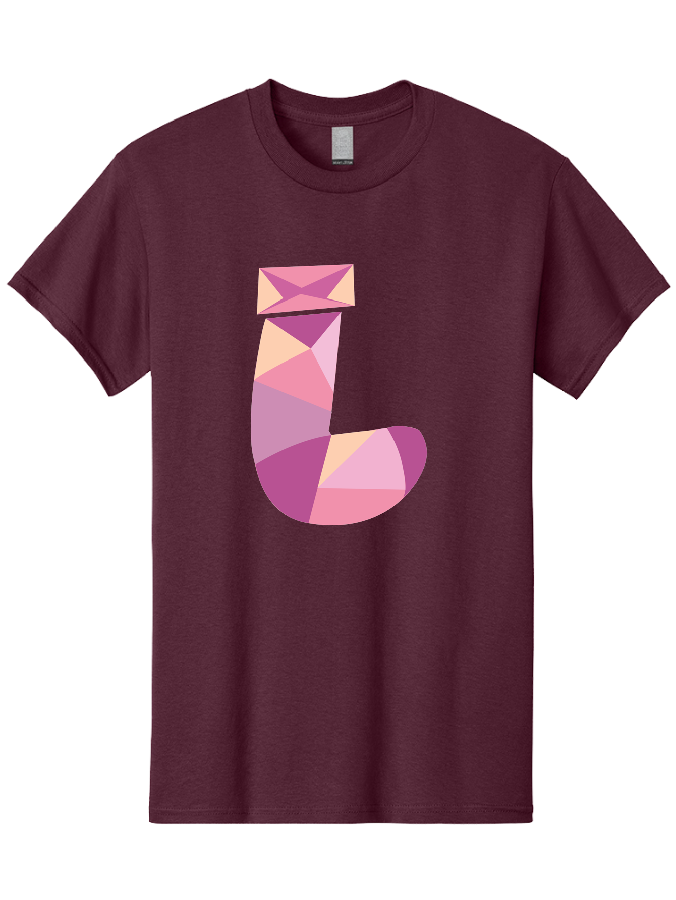 J-1 Men'S Graphic Tee, 100% Cotton, Comfortable Casual Summer Wear, Machine Washable, Geometric Shapes, Abstract Art, Letterform, Typography, Pastel Colors, Pink Hues, Purple Tones, Modern Design, Creative Expression, Artistic Style Aac904