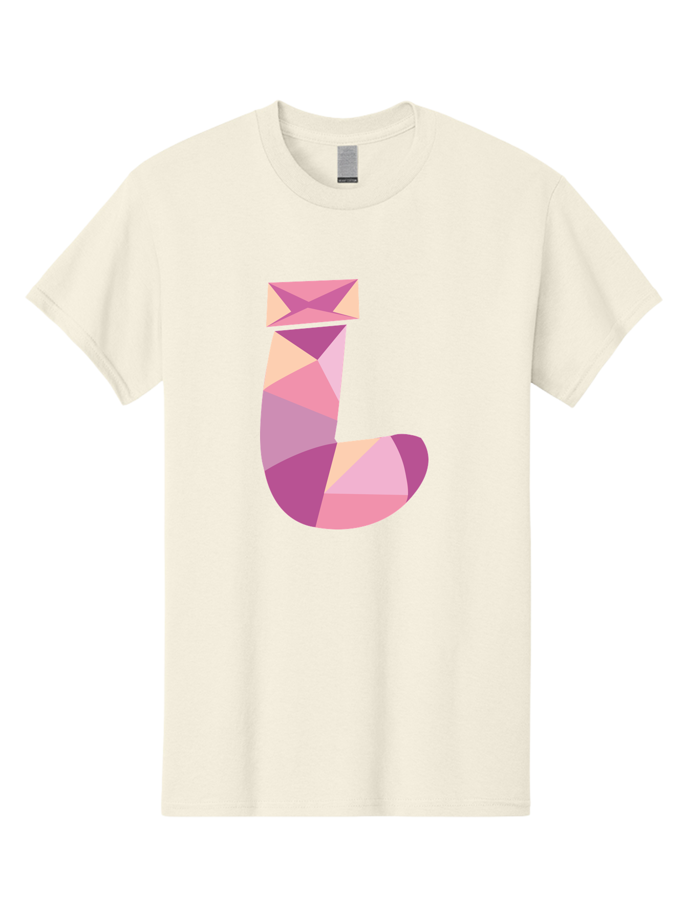 J-1 Men'S Graphic Tee, 100% Cotton, Comfortable Casual Summer Wear, Machine Washable, Geometric Shapes, Abstract Art, Letterform, Typography, Pastel Colors, Pink Hues, Purple Tones, Modern Design, Creative Expression, Artistic Style Aac904