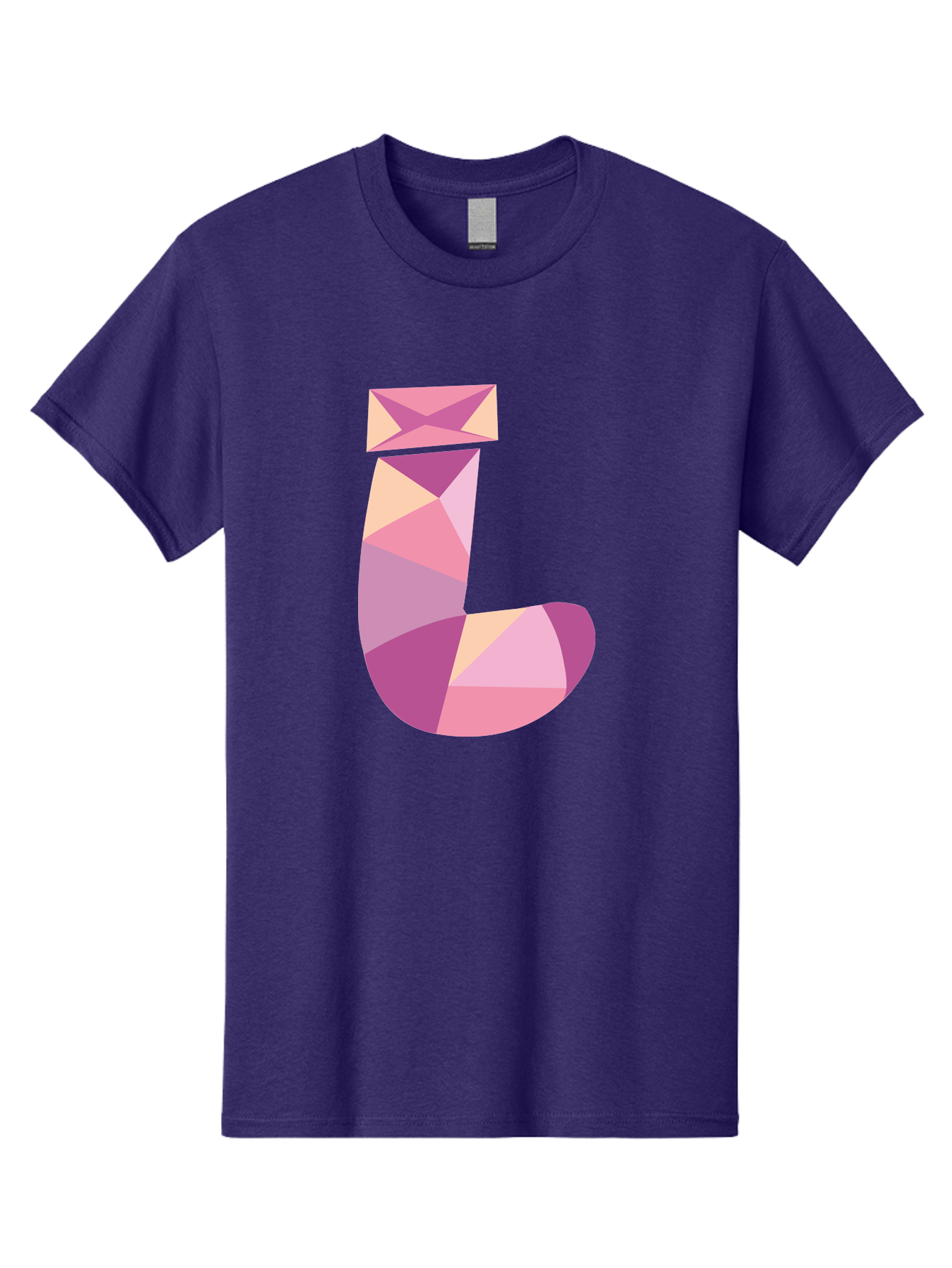 J-1 Men'S Graphic Tee, 100% Cotton, Comfortable Casual Summer Wear, Machine Washable, Geometric Shapes, Abstract Art, Letterform, Typography, Pastel Colors, Pink Hues, Purple Tones, Modern Design, Creative Expression, Artistic Style Aac904