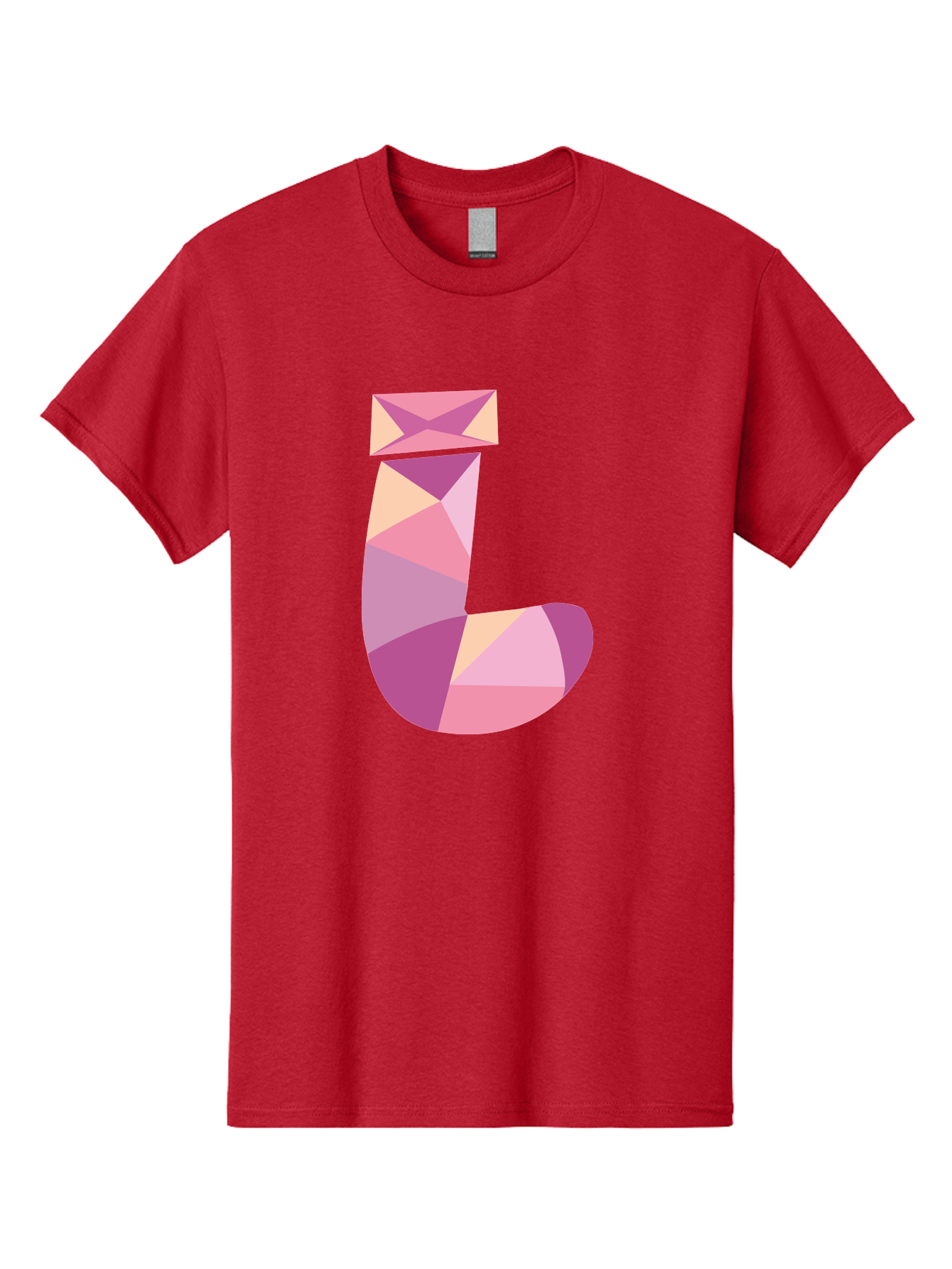 J-1 Men'S Graphic Tee, 100% Cotton, Comfortable Casual Summer Wear, Machine Washable, Geometric Shapes, Abstract Art, Letterform, Typography, Pastel Colors, Pink Hues, Purple Tones, Modern Design, Creative Expression, Artistic Style Aac904