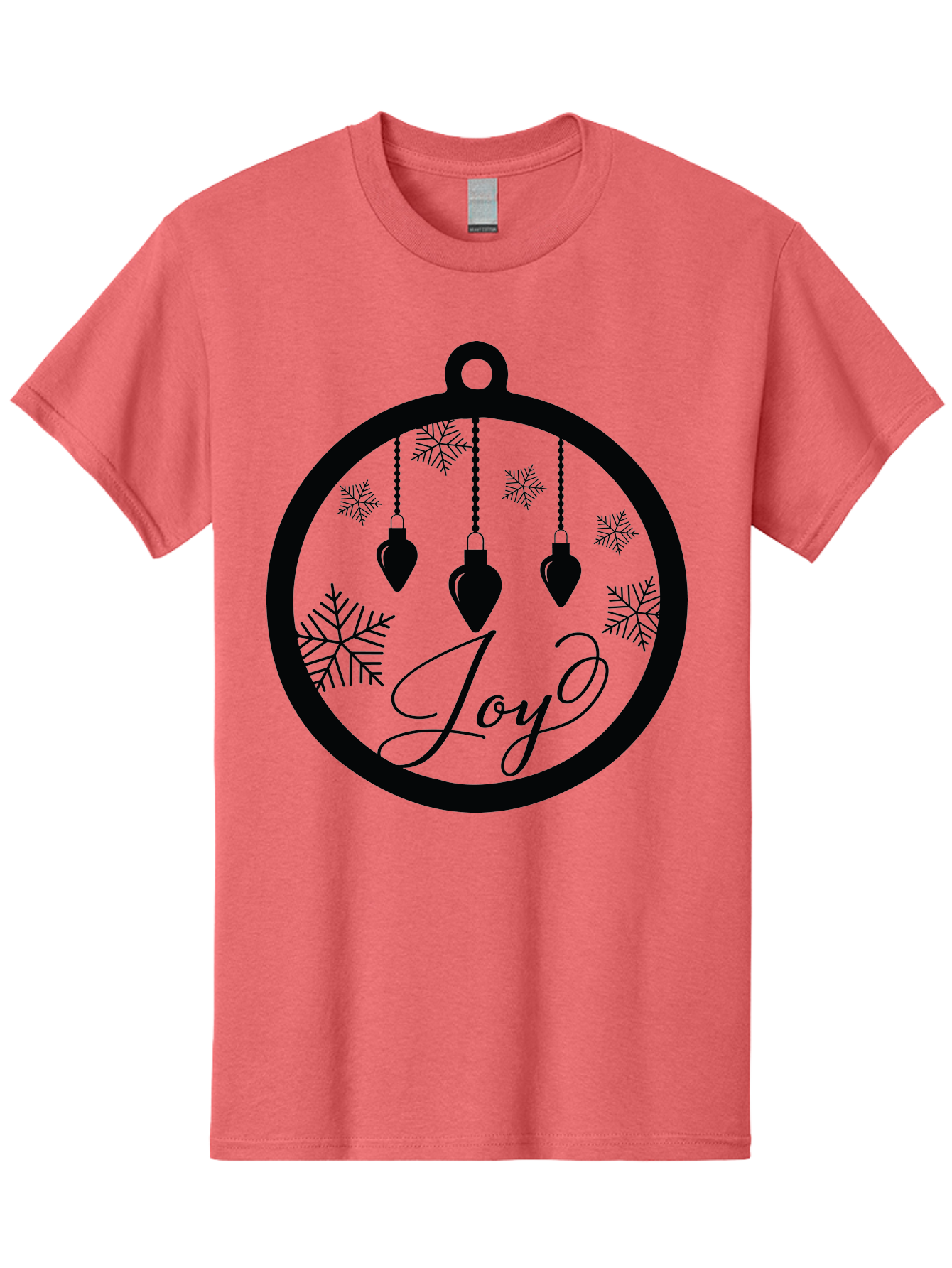 Joy-Ornament Men'S Graphic Tee, 100% Cotton, Comfortable Casual Summer Wear, Machine Washable, Christmas Ornaments, Hanging Decorations, Snowflakes, Festive Atmosphere, Joyful Feelings, Holiday Cheer, Winter Wonderland, Christmas Joy Aac910
