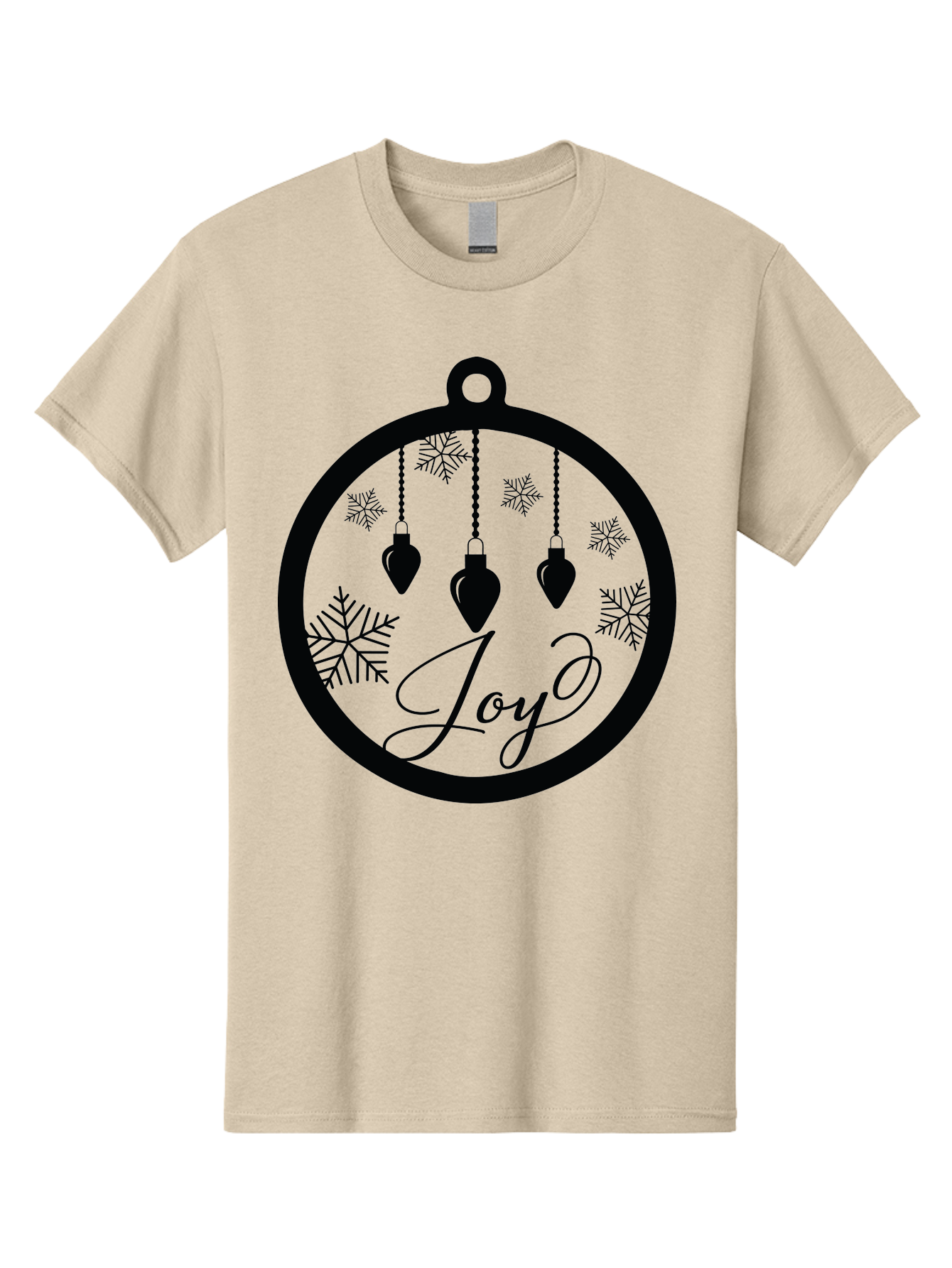 Joy-Ornament Men'S Graphic Tee, 100% Cotton, Comfortable Casual Summer Wear, Machine Washable, Christmas Ornaments, Hanging Decorations, Snowflakes, Festive Atmosphere, Joyful Feelings, Holiday Cheer, Winter Wonderland, Christmas Joy Aac910