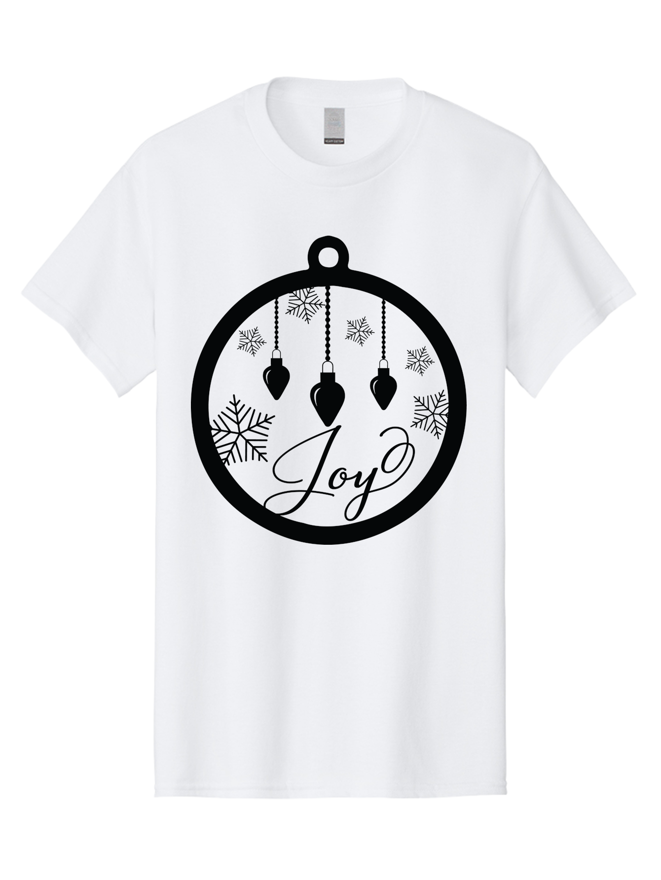 Joy-Ornament Men'S Graphic Tee, 100% Cotton, Comfortable Casual Summer Wear, Machine Washable, Christmas Ornaments, Hanging Decorations, Snowflakes, Festive Atmosphere, Joyful Feelings, Holiday Cheer, Winter Wonderland, Christmas Joy Aac910