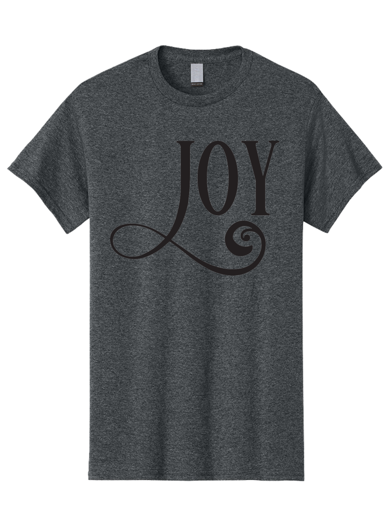 Joy Men'S Graphic Tee, 100% Cotton, Comfortable Casual Summer Wear, Machine Washable, Happiness, Joy, Festive Vibes, Black And Green, Elegant Typography, Swirly Design, Celebration, Festive Season, Holiday Cheer, Inspirational Quote Aac912