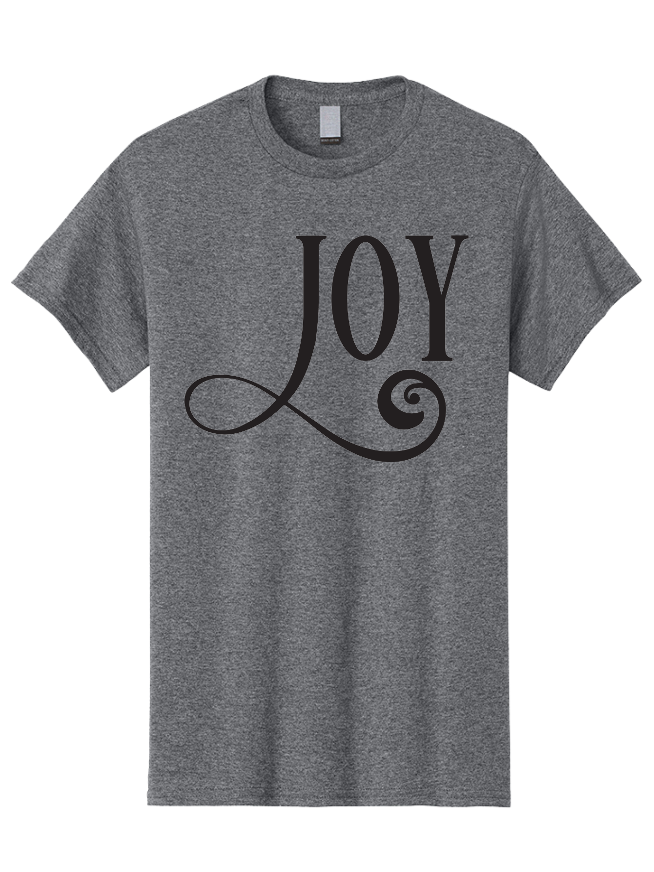 Joy Men'S Graphic Tee, 100% Cotton, Comfortable Casual Summer Wear, Machine Washable, Happiness, Joy, Festive Vibes, Black And Green, Elegant Typography, Swirly Design, Celebration, Festive Season, Holiday Cheer, Inspirational Quote Aac912