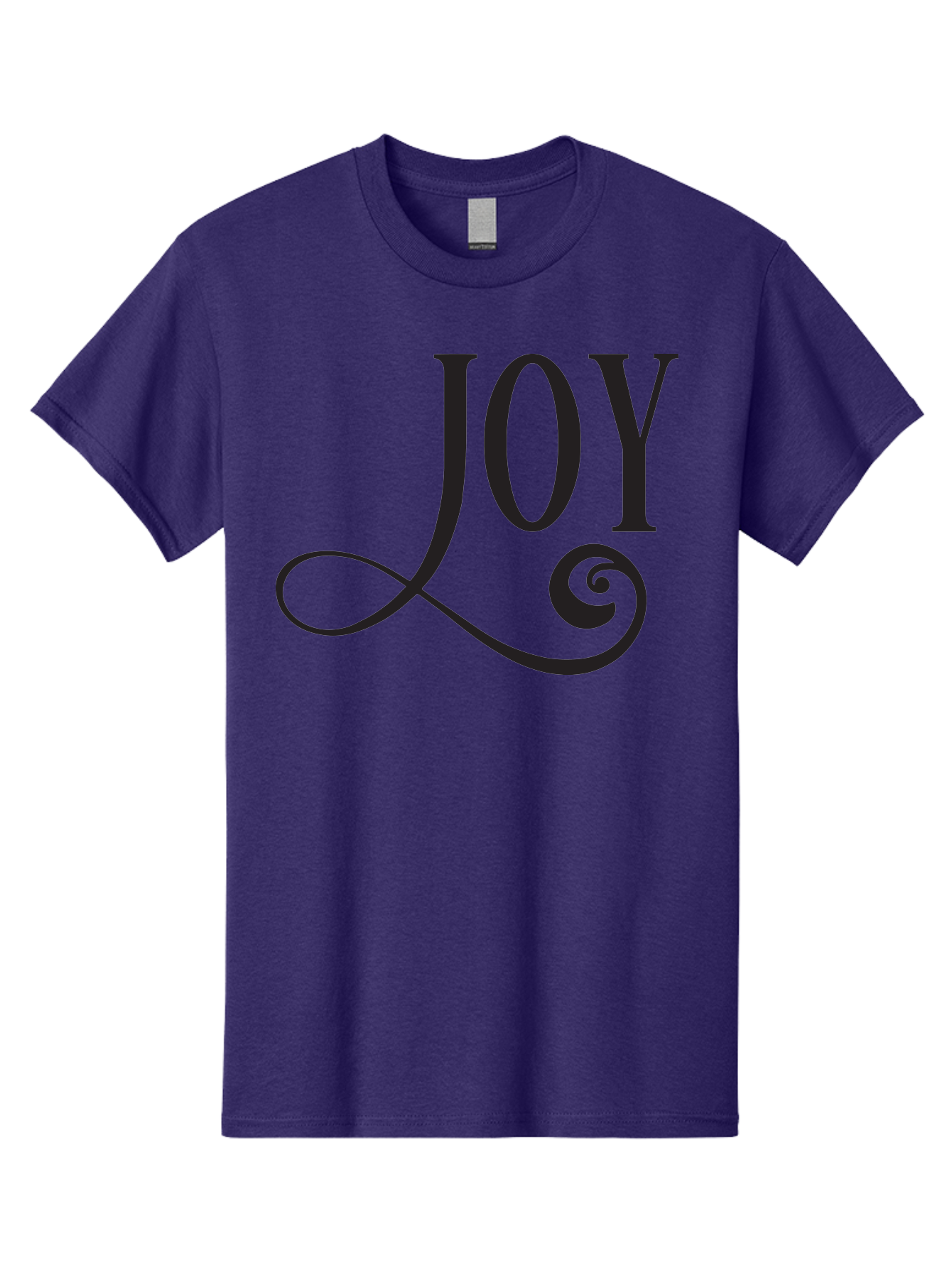 Joy Men'S Graphic Tee, 100% Cotton, Comfortable Casual Summer Wear, Machine Washable, Happiness, Joy, Festive Vibes, Black And Green, Elegant Typography, Swirly Design, Celebration, Festive Season, Holiday Cheer, Inspirational Quote Aac912