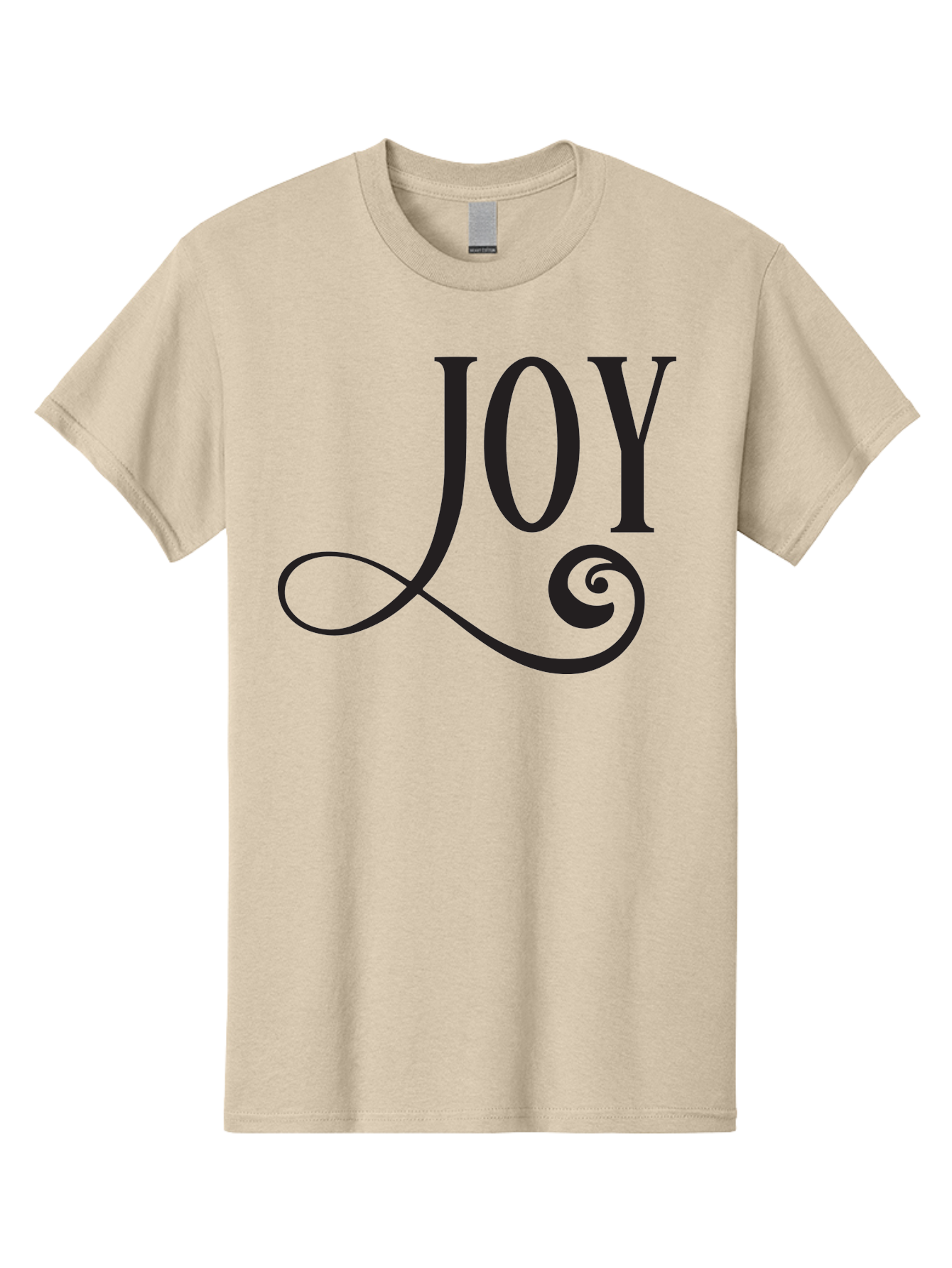 Joy Men'S Graphic Tee, 100% Cotton, Comfortable Casual Summer Wear, Machine Washable, Happiness, Joy, Festive Vibes, Black And Green, Elegant Typography, Swirly Design, Celebration, Festive Season, Holiday Cheer, Inspirational Quote Aac912