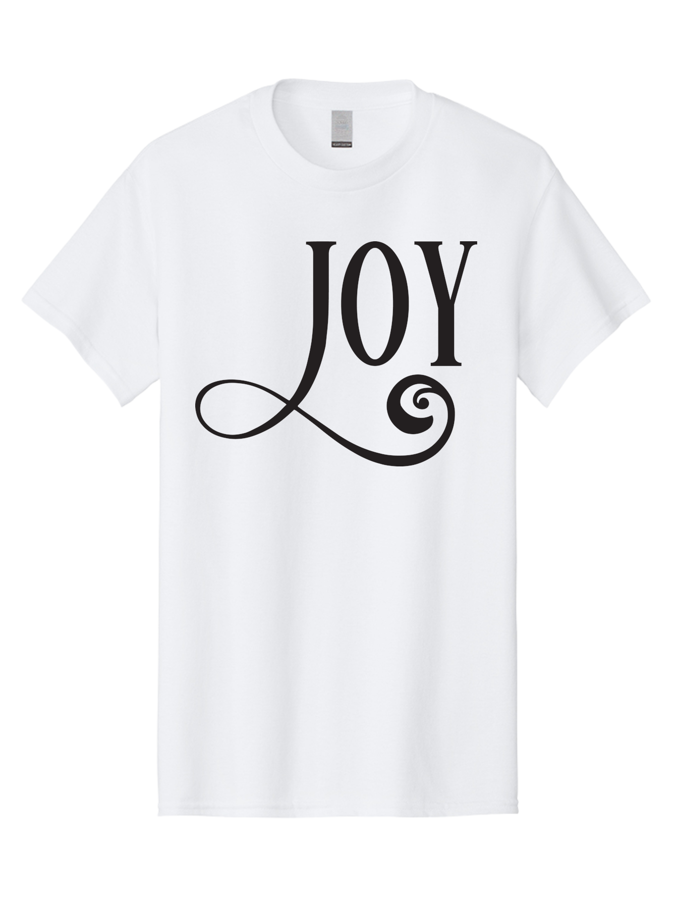 Joy Men'S Graphic Tee, 100% Cotton, Comfortable Casual Summer Wear, Machine Washable, Happiness, Joy, Festive Vibes, Black And Green, Elegant Typography, Swirly Design, Celebration, Festive Season, Holiday Cheer, Inspirational Quote Aac912