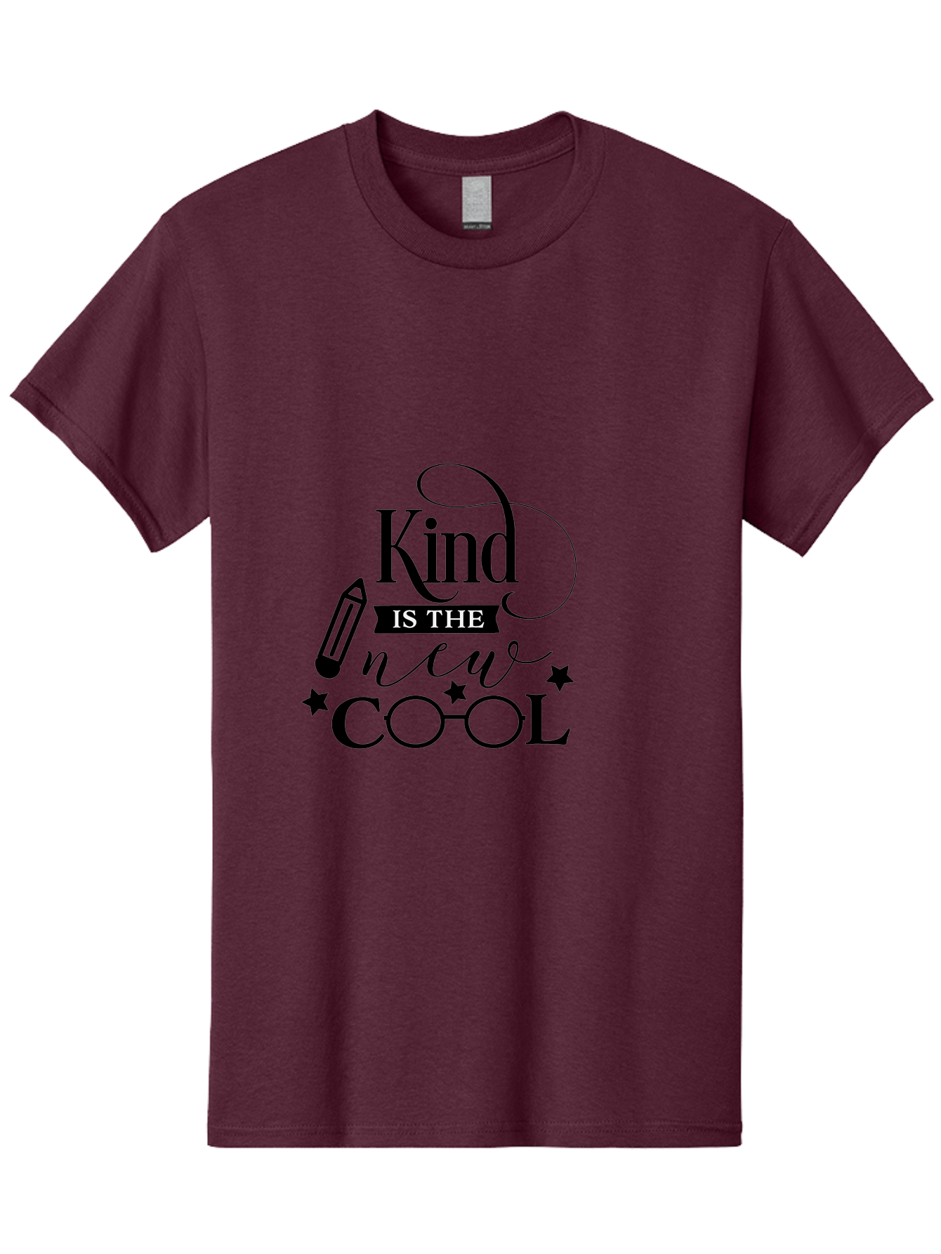 Kind-Is-The-New-Cool Men'S Graphic Tee, 100% Cotton, Comfortable Casual Summer Wear, Machine Washable, Kindness Matters, Inspirational Quote, Positivity, Motivation, Cool Vibes, Pencil Icon, Stars, Trendy Design Elements, Motivational Phrases Aac919