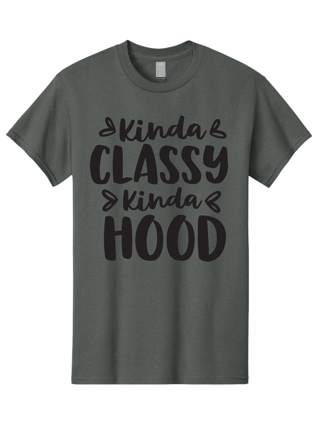 Kinda-Classy-Kinda-Hood Men'S Graphic Tee, 100% Cotton, Comfortable Casual Summer Wear, Machine Washable, Classy And Hood, Contrast, Stylish, Quote, Urban, Elegance, Quirky, Fashion Statement, Sassy, Attitude, Humor, Playful Typography Aac921