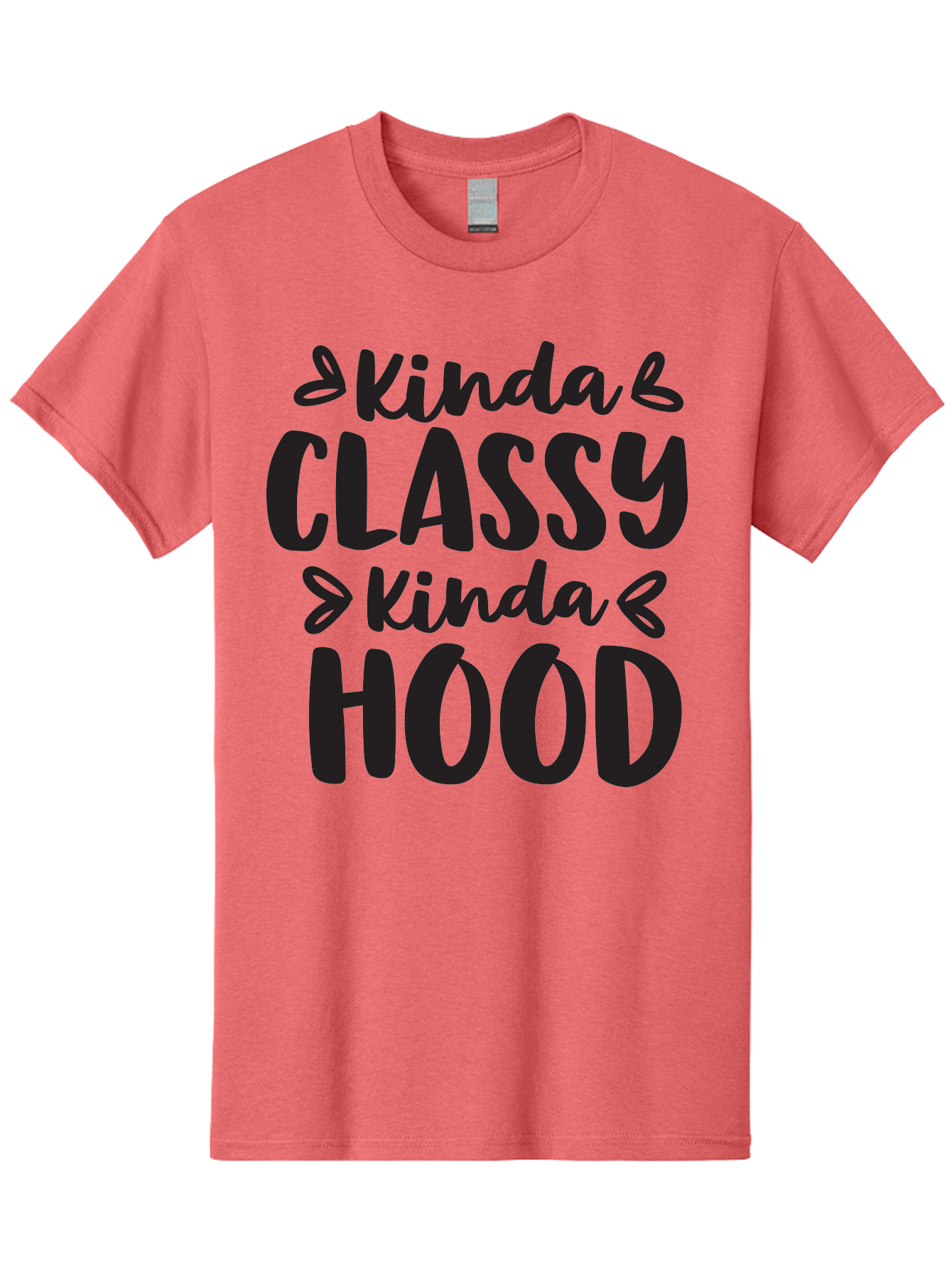 Kinda-Classy-Kinda-Hood Men'S Graphic Tee, 100% Cotton, Comfortable Casual Summer Wear, Machine Washable, Classy And Hood, Contrast, Stylish, Quote, Urban, Elegance, Quirky, Fashion Statement, Sassy, Attitude, Humor, Playful Typography Aac921