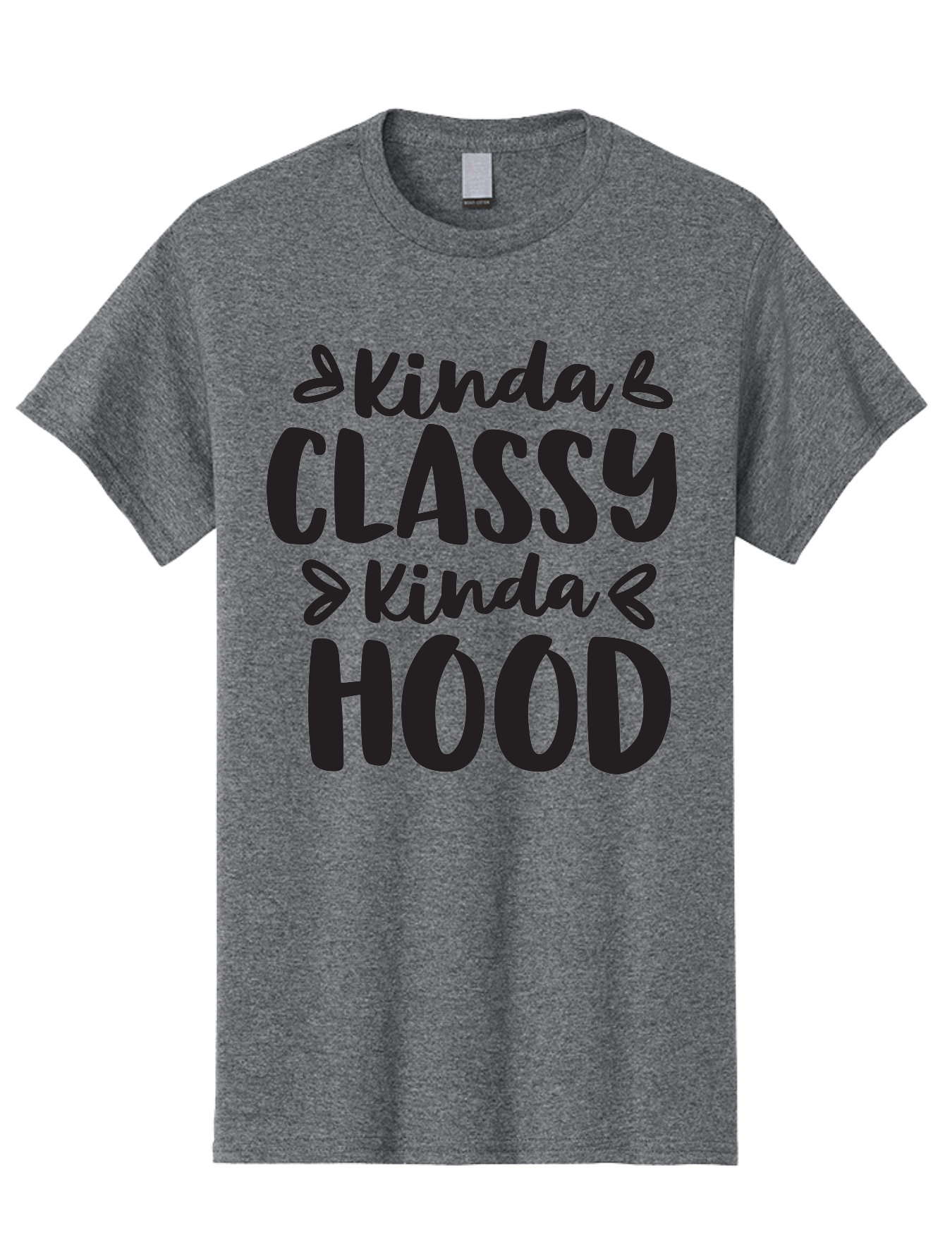Kinda-Classy-Kinda-Hood Men'S Graphic Tee, 100% Cotton, Comfortable Casual Summer Wear, Machine Washable, Classy And Hood, Contrast, Stylish, Quote, Urban, Elegance, Quirky, Fashion Statement, Sassy, Attitude, Humor, Playful Typography Aac921