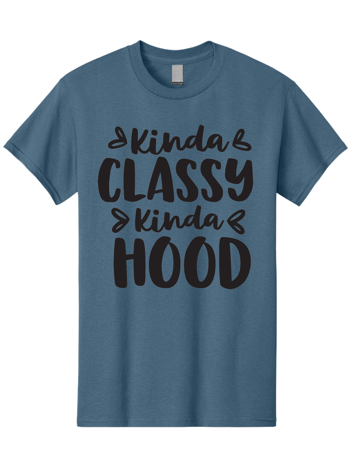 Kinda-Classy-Kinda-Hood Men'S Graphic Tee, 100% Cotton, Comfortable Casual Summer Wear, Machine Washable, Classy And Hood, Contrast, Stylish, Quote, Urban, Elegance, Quirky, Fashion Statement, Sassy, Attitude, Humor, Playful Typography Aac921